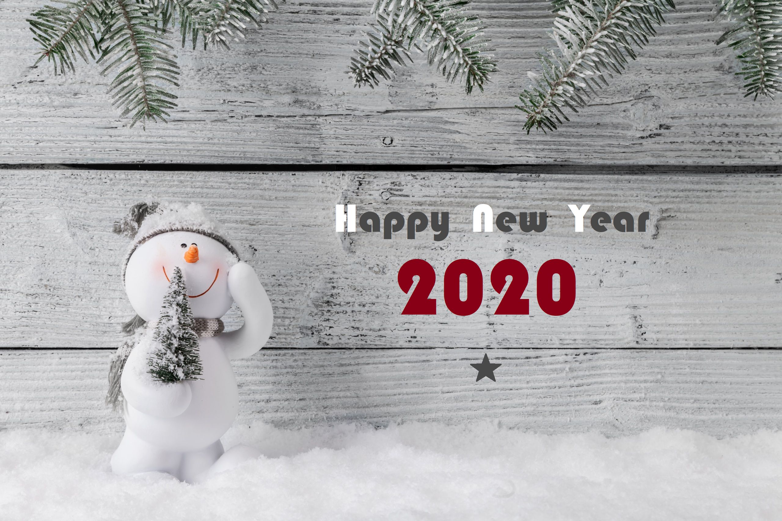 964468画像をダウンロードホリデー, 2020年新年, あけましておめでとう, 雪だるま-壁紙とスクリーンセーバーを無料で