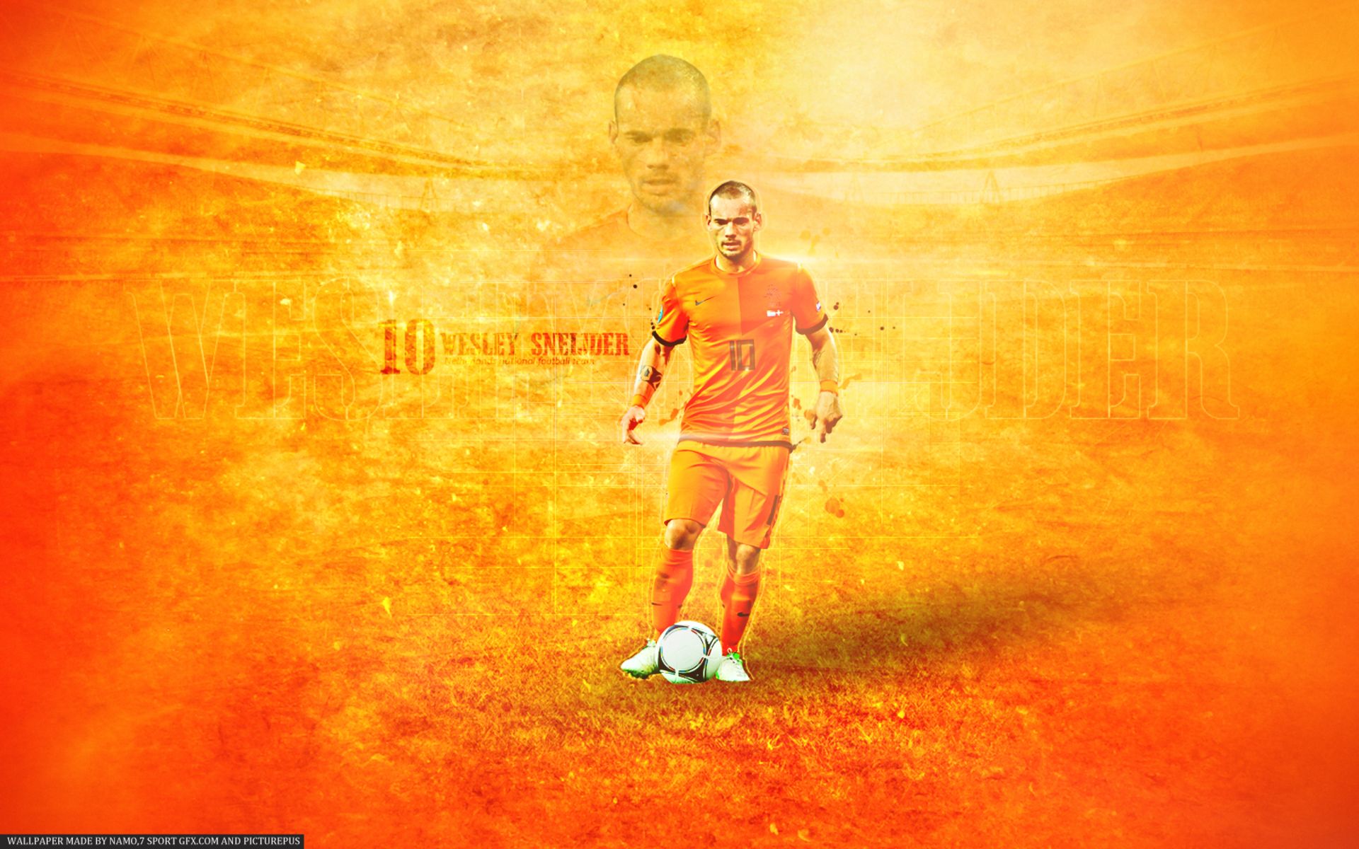 Téléchargez des papiers peints mobile Des Sports, Football, Équipe Des Pays Bas De Football, Wesley Sneijder gratuitement.