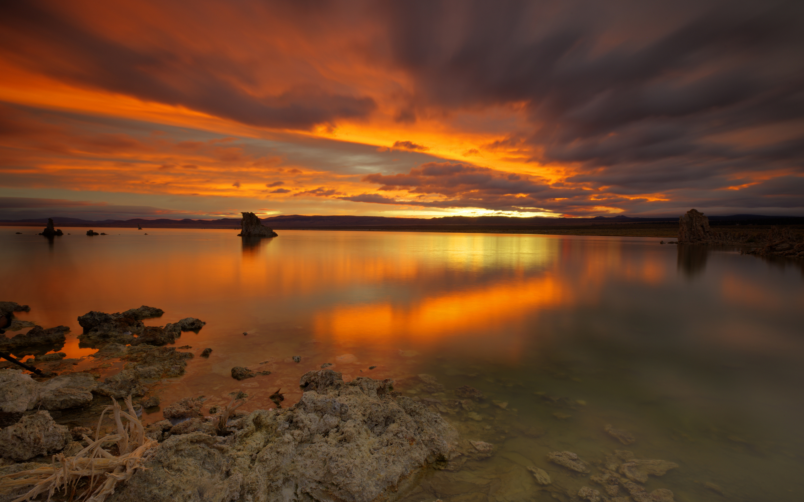 Téléchargez des papiers peints mobile Coucher De Soleil, Lac, Ciel, Terre/nature, Réflection, Couleur Orange) gratuitement.