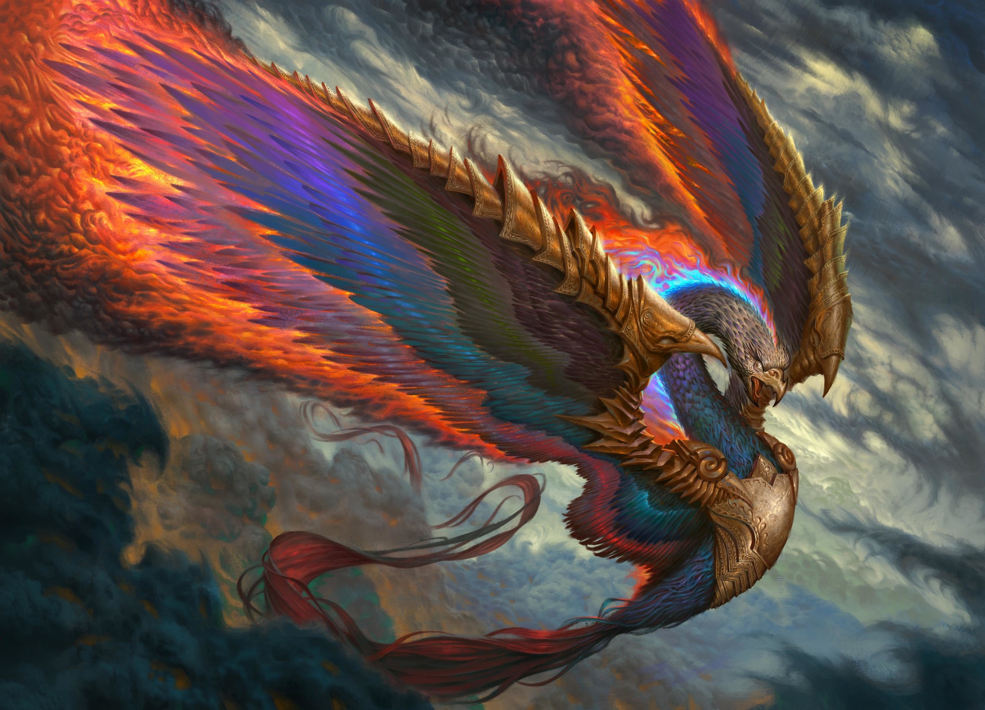 Download mobile wallpaper Fantasy, Wings, Creature, Cloud for free.