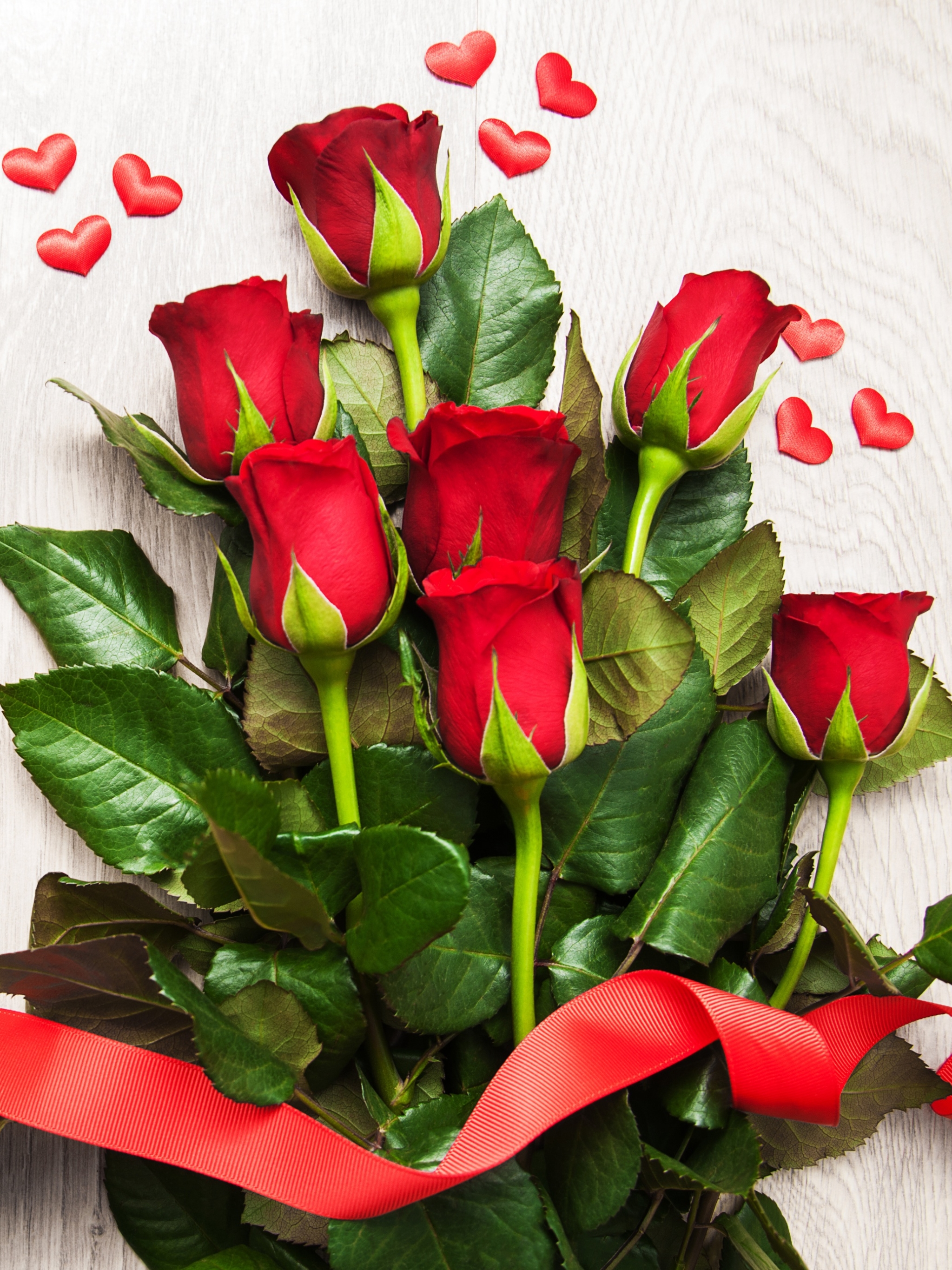 Download mobile wallpaper Flower, Rose, Bouquet, Red Rose, Red Flower, Man Made for free.
