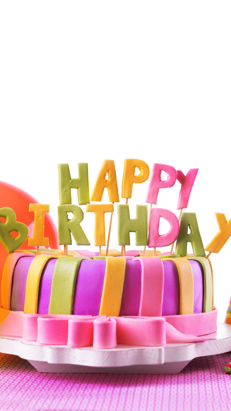 Download mobile wallpaper Holiday, Cake, Colorful, Birthday for free.