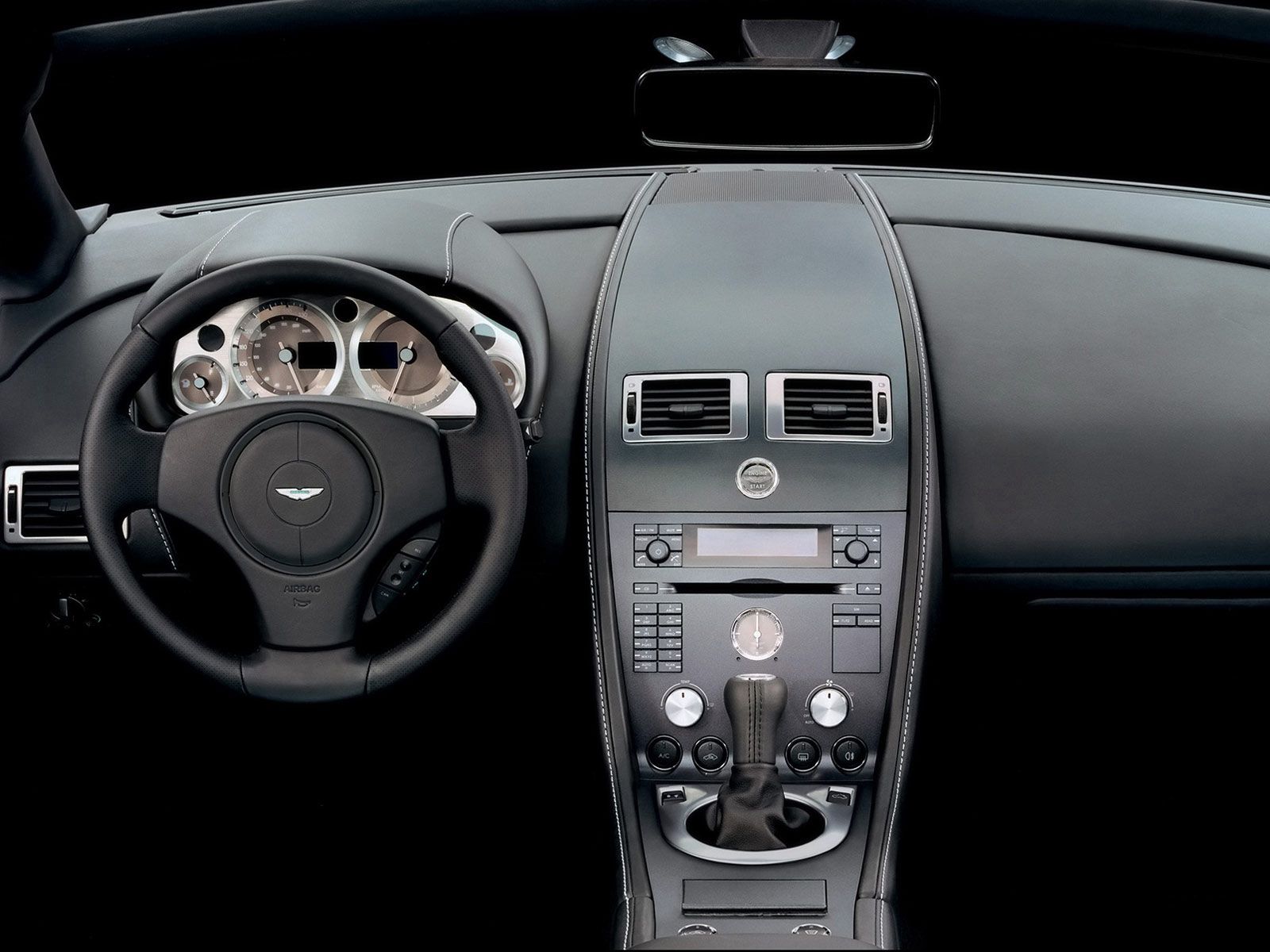 interior, aston martin, cars, black, steering wheel, rudder, salon, speedometer, v8, vantage