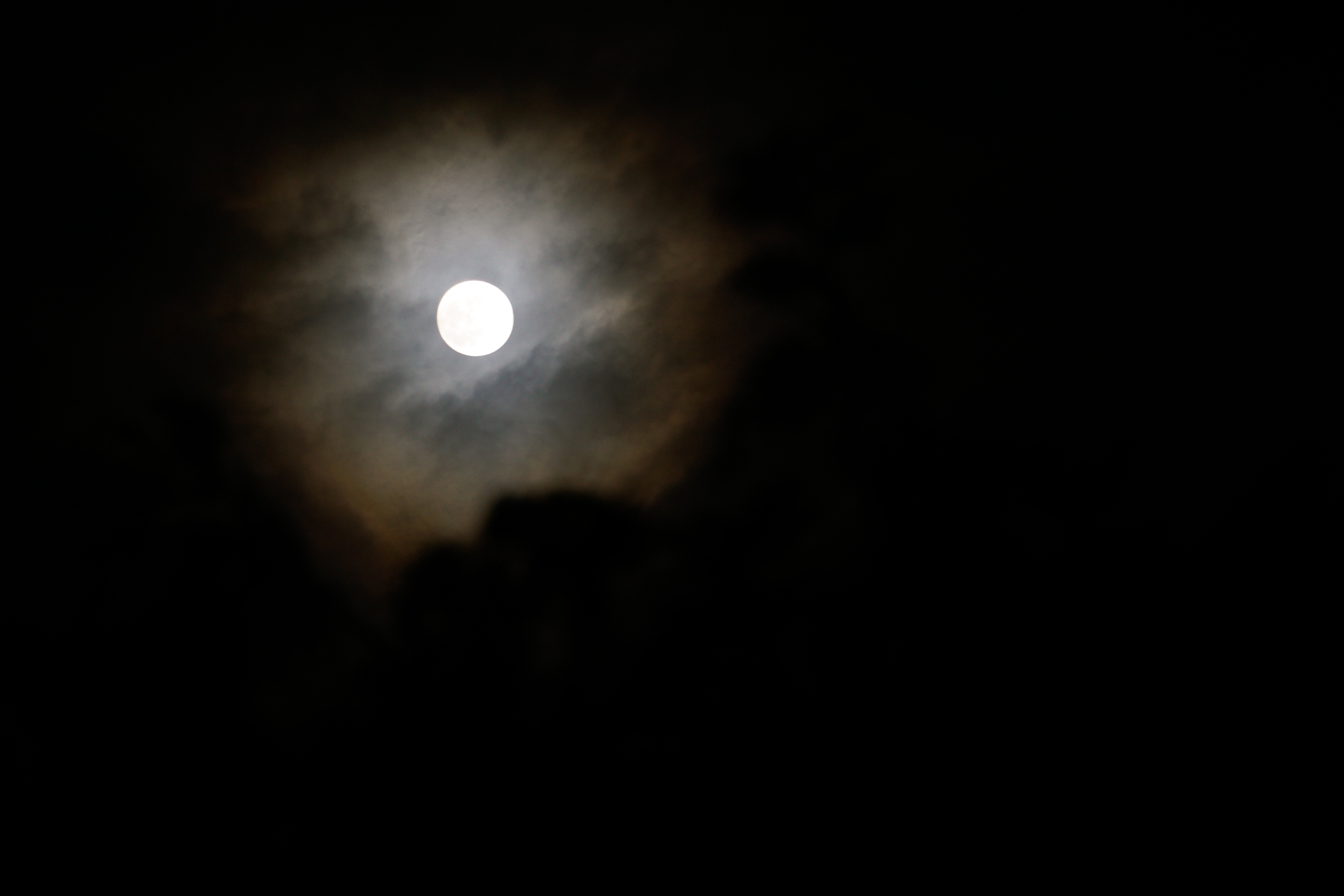 nature, night, clouds, moon, mainly cloudy, overcast