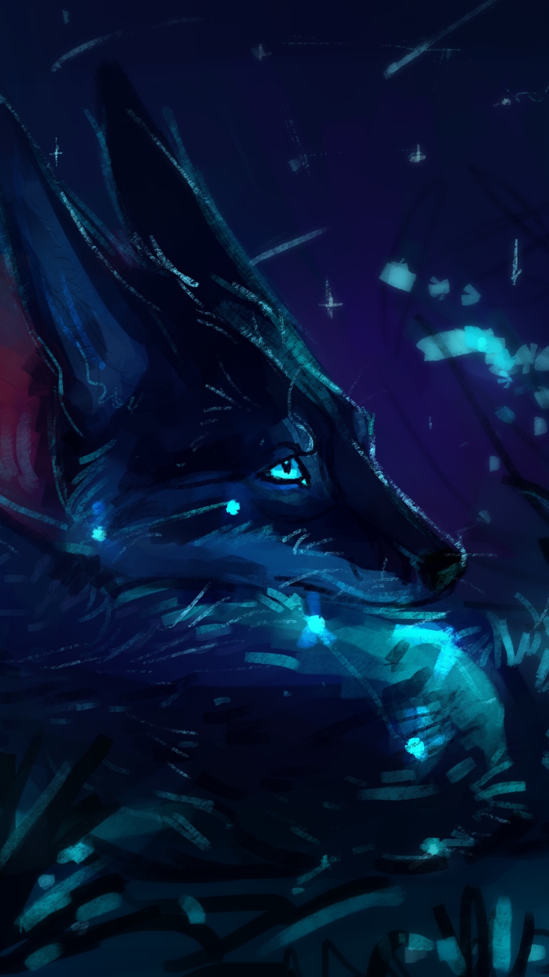 Download mobile wallpaper Fantasy, Night, Wolf, Fantasy Animals for free.