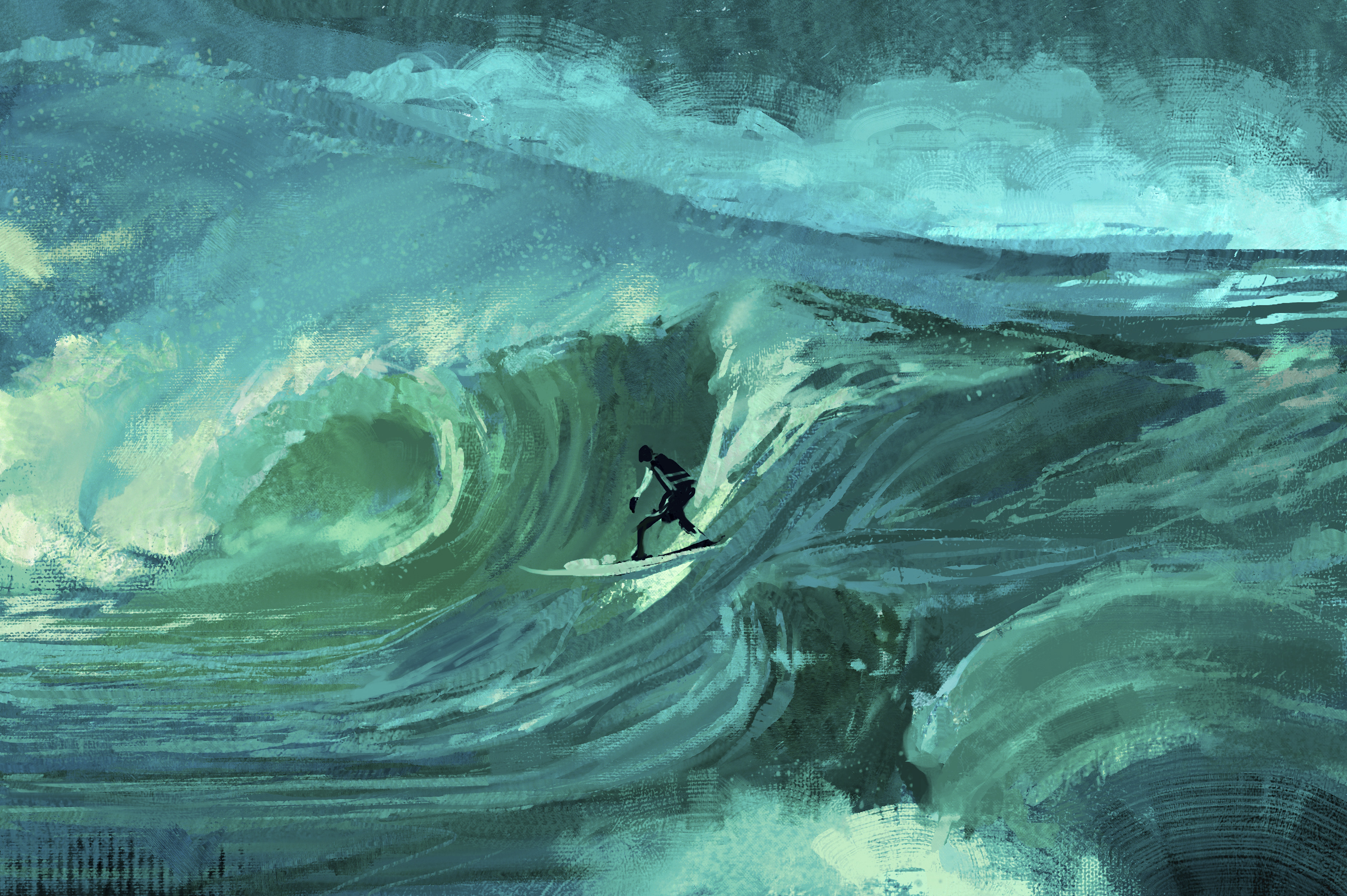 New Lock Screen Wallpapers art, sea, serfing, wave, surfer