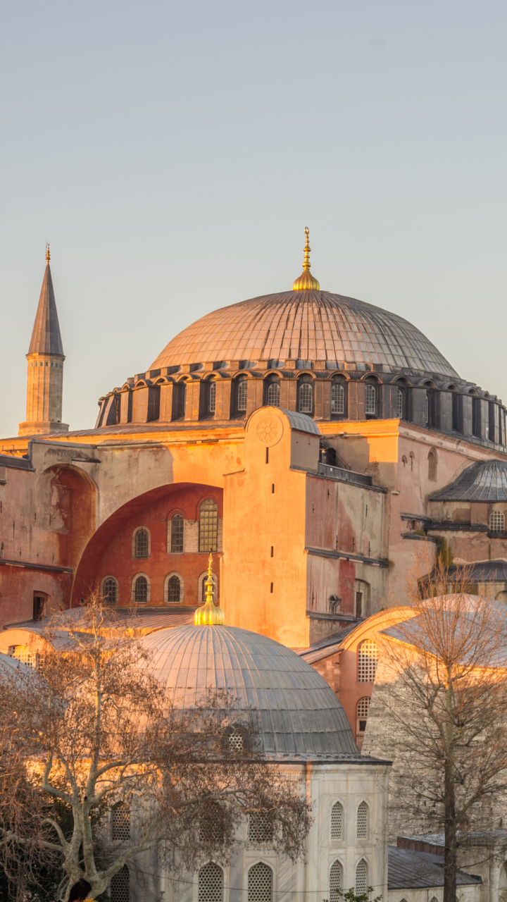 Download mobile wallpaper Architecture, Dome, Turkey, Mosque, Istanbul, Religious, Hagia Sophia, Mosques for free.