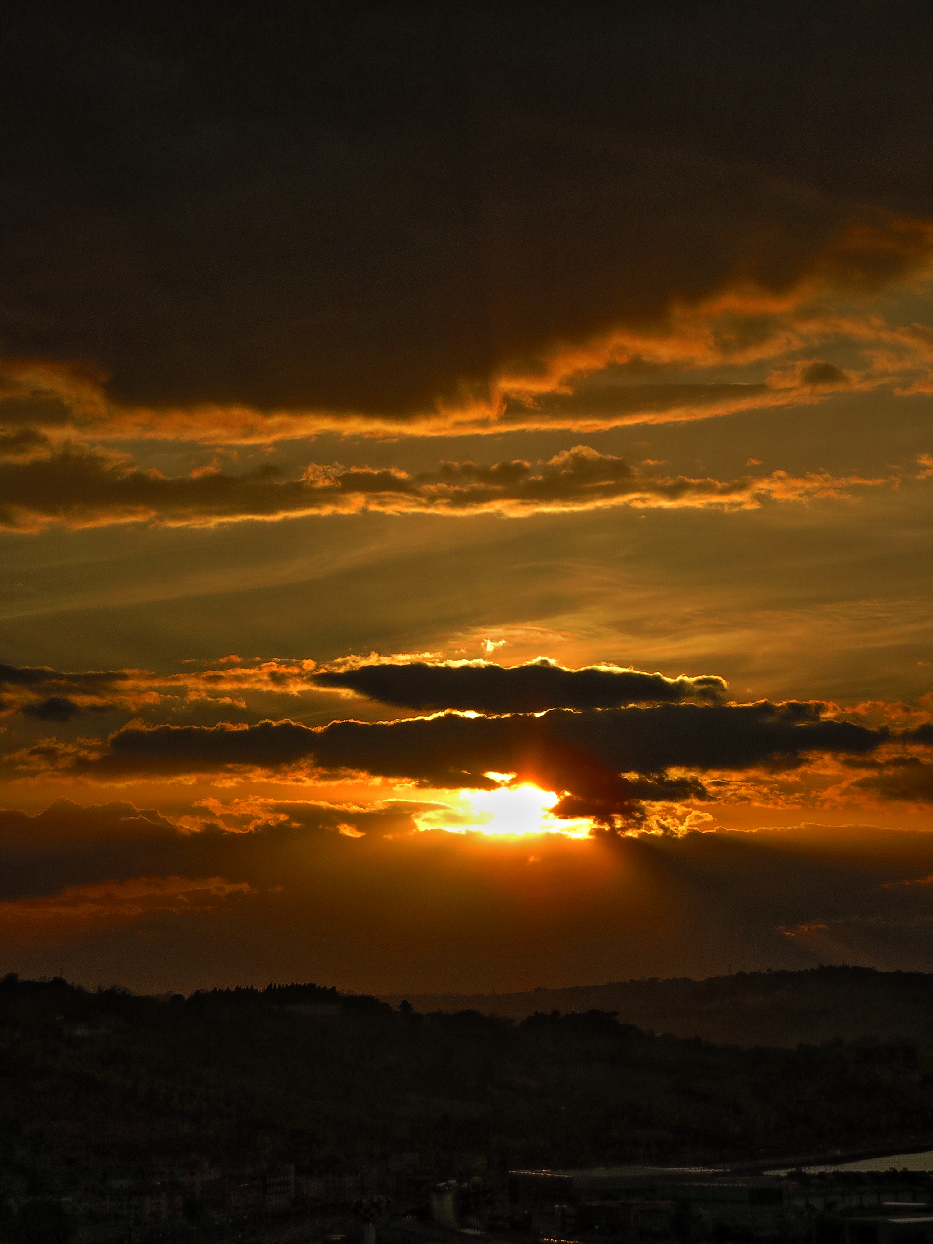 Free download wallpaper Sunset, Horizon, Evening, Sky, Clouds, Nature on your PC desktop