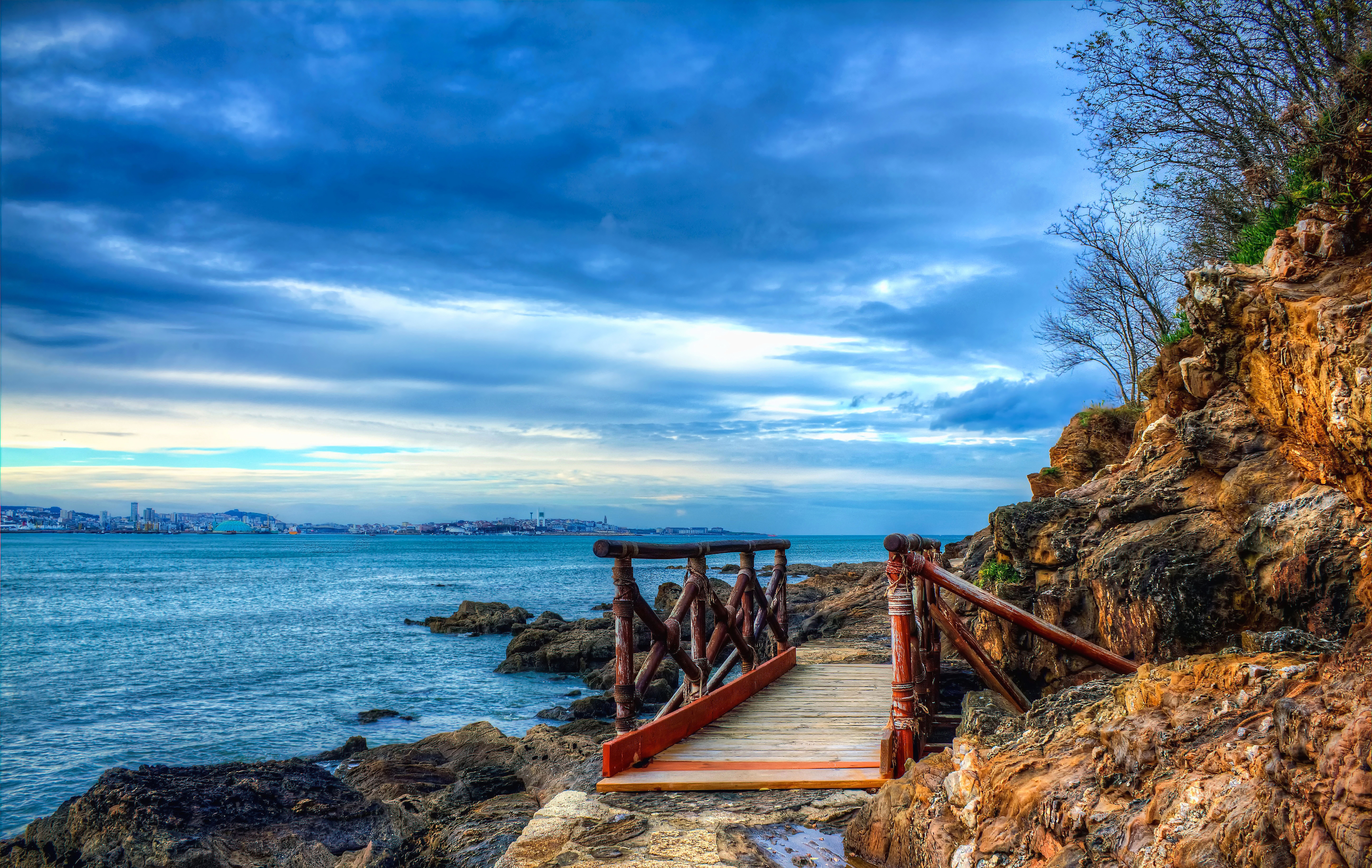 Laden Sie das Brücke, Hdr, Mündung, Die Bucht, Natur, Spanien-Bild kostenlos auf Ihren PC-Desktop herunter