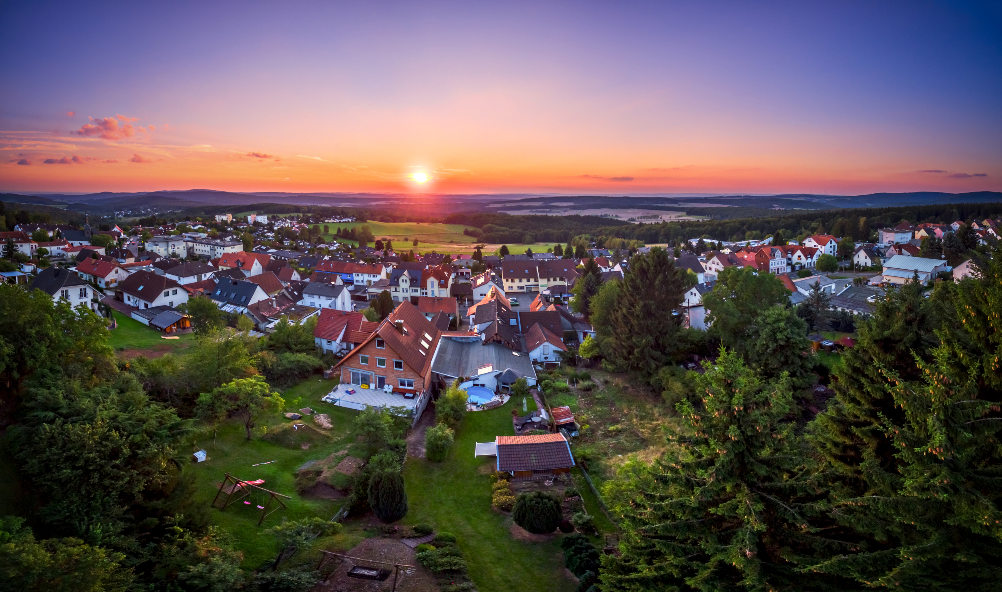 Download mobile wallpaper Landscape, Horizon, House, Germany, Town, Man Made, Glashuetten, Towns for free.
