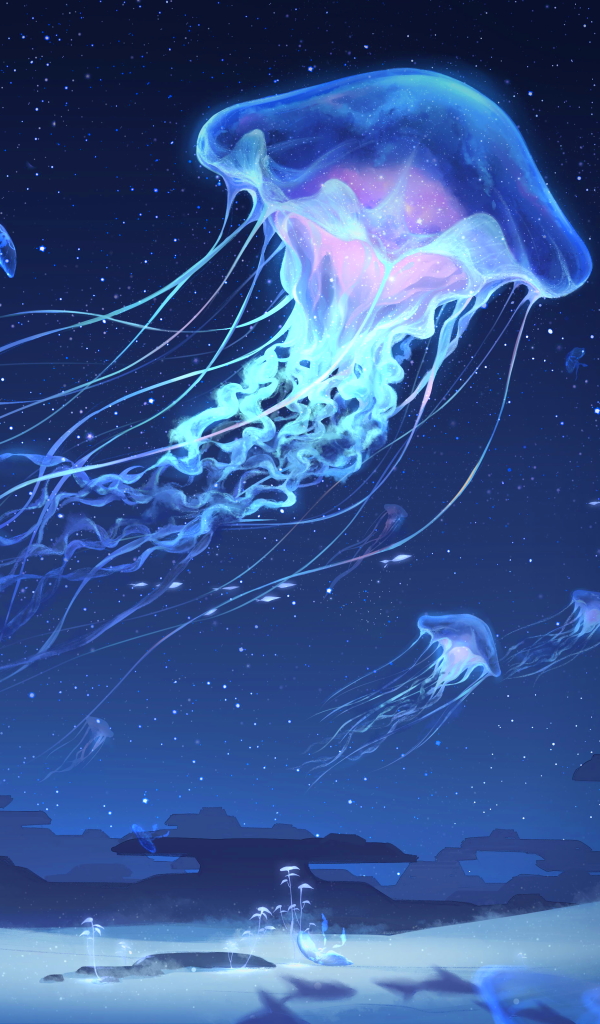 Download mobile wallpaper Anime, Jellyfish, Original for free.