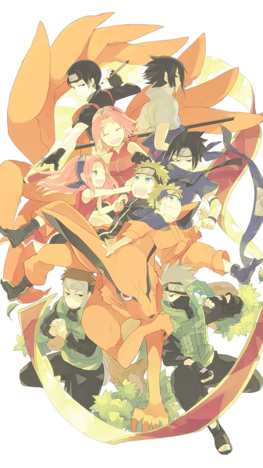 Download mobile wallpaper Anime, Naruto, Sasuke Uchiha, Sakura Haruno, Naruto Uzumaki, Yamato (Naruto), Sai (Naruto), Kakashi Hatake, Kyūbi (Naruto) for free.