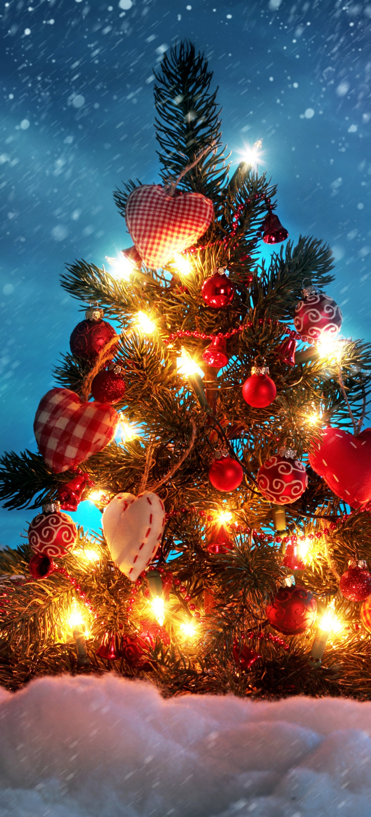 Handy-Wallpaper Feiertage, Weihnachten, Weihnachtsschmuck, Weihnachtsbaum, Weihnachtsbeleuchtung kostenlos herunterladen.