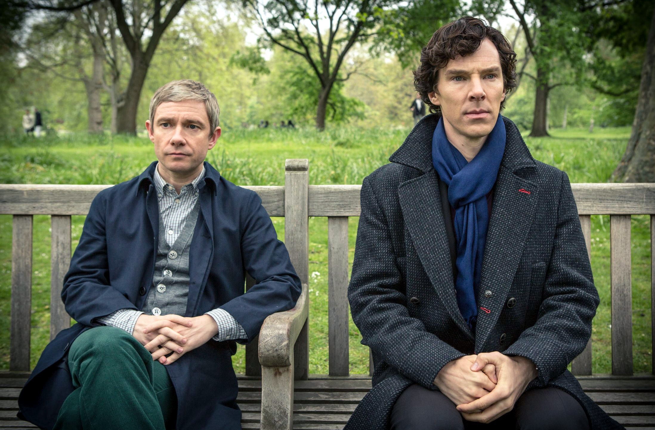 Download mobile wallpaper Sherlock, Benedict Cumberbatch, Tv Show, Sherlock Holmes, Martin Freeman for free.