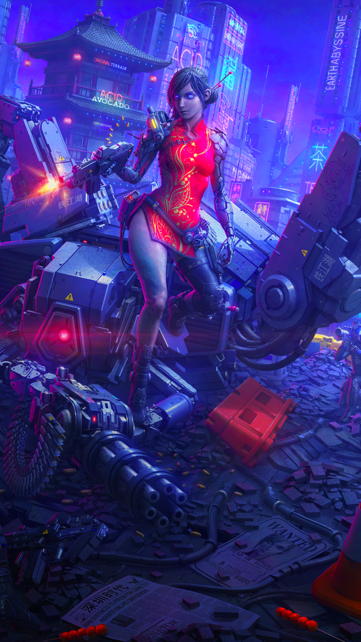 Download mobile wallpaper Sci Fi, Futuristic, Gun, Women Warrior, Woman Warrior for free.