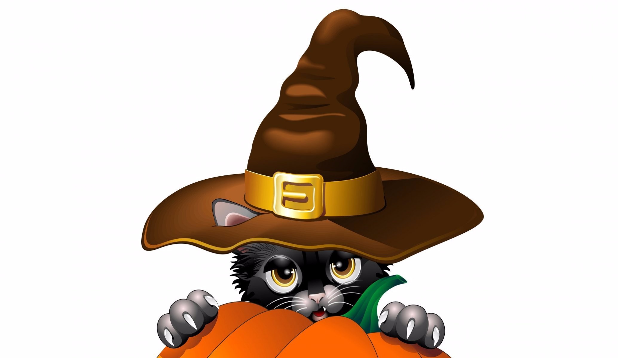 Download mobile wallpaper Halloween, Pumpkin, Cat, Kitten, Holiday for free.