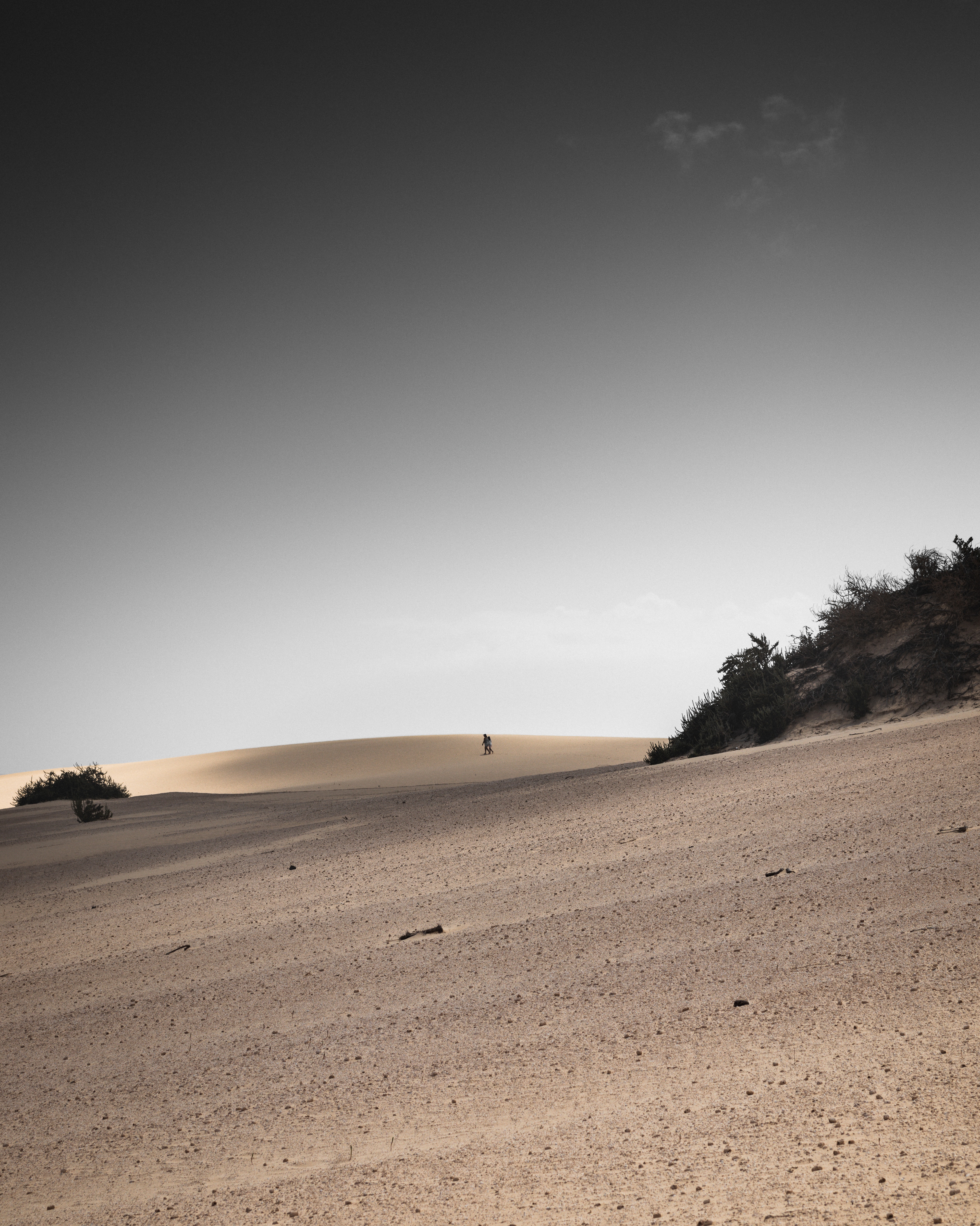 desert, landscape, nature, sand, silhouettes, hilly HD wallpaper