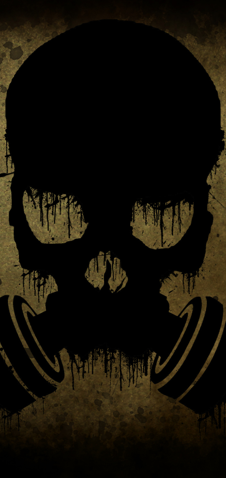 Download mobile wallpaper Dark, Gas Mask, Skull for free.