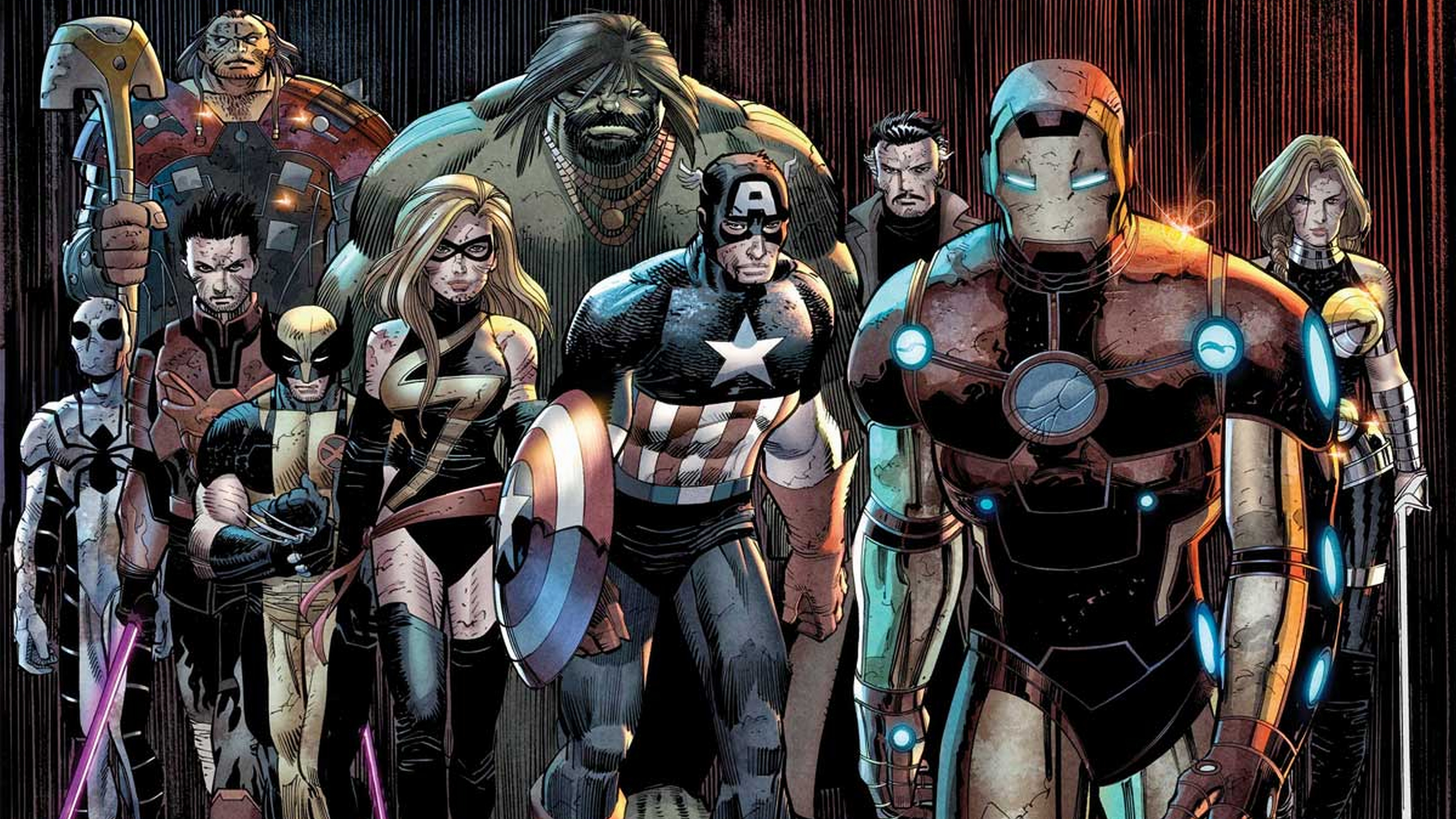 comics, avengers, captain america, carol danvers, hulk, iron man, ms marvel, wolverine