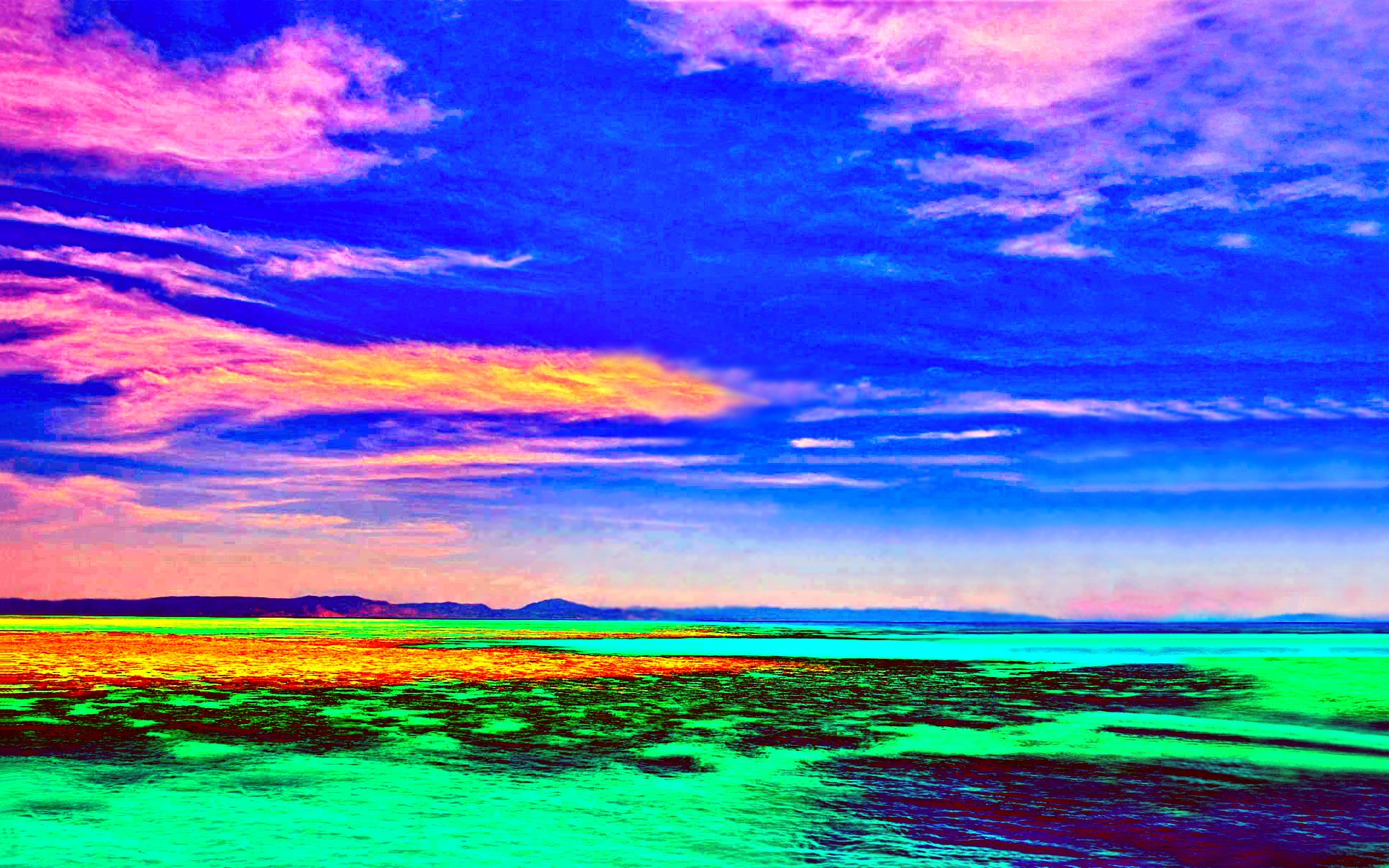 Téléchargez gratuitement l'image Mer, Horizon, Coloré, Nuage, Ciel, Terre/nature, Réflection sur le bureau de votre PC