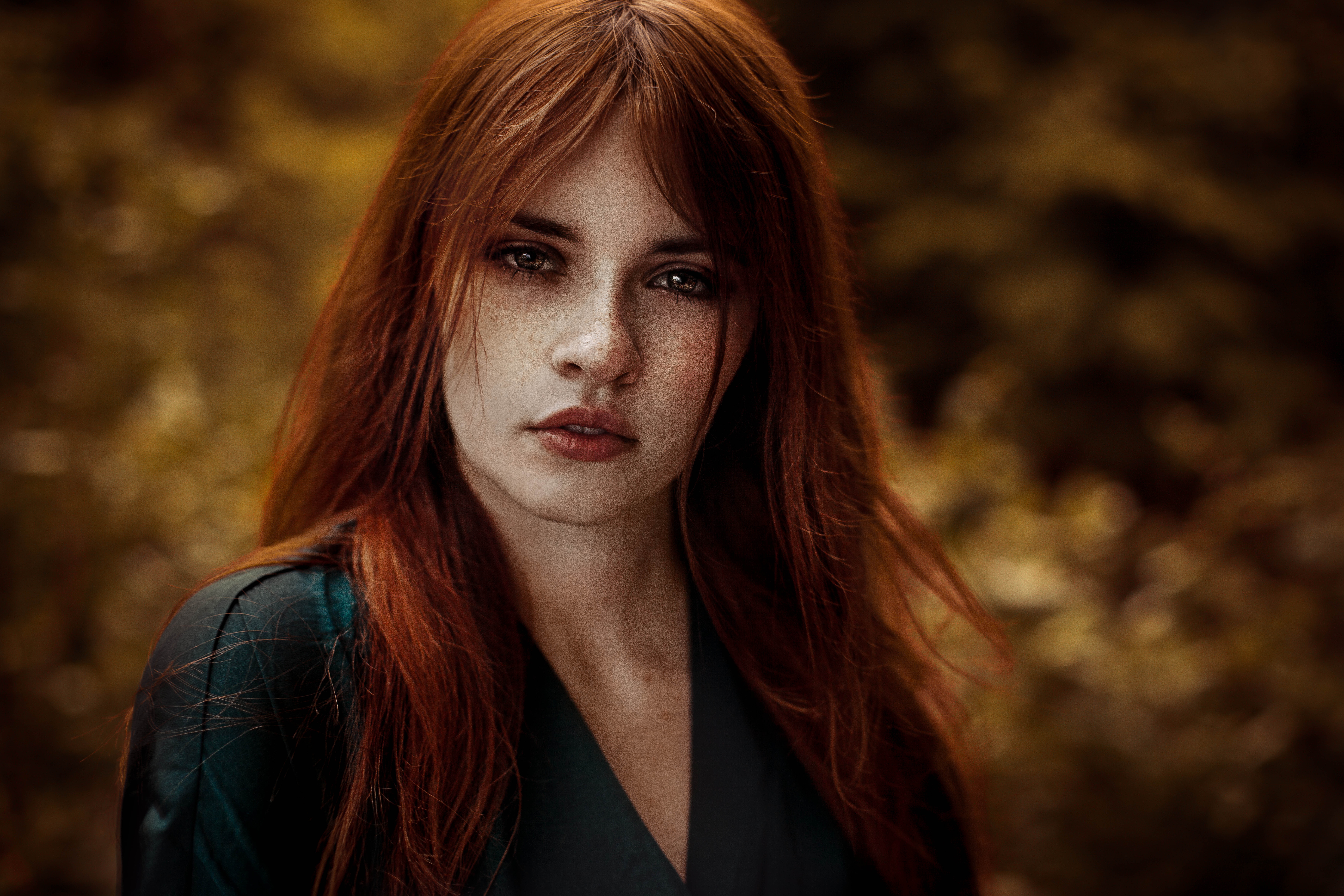 Download mobile wallpaper Redhead, Model, Women, Freckles, Brown Eyes for free.