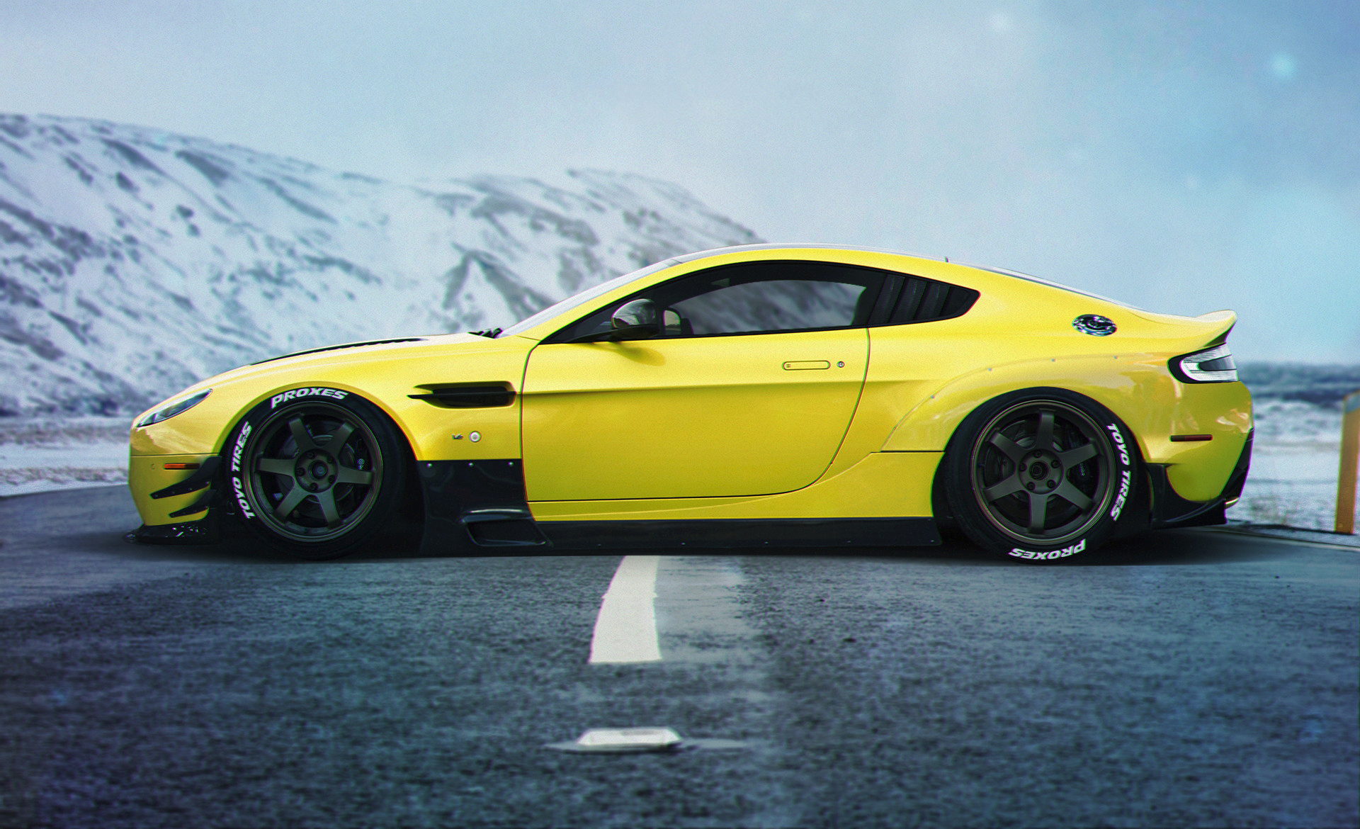 Download mobile wallpaper Aston Martin, Car, Aston Martin Vanquish, Vehicles, Grand Tourer, Yellow Car for free.