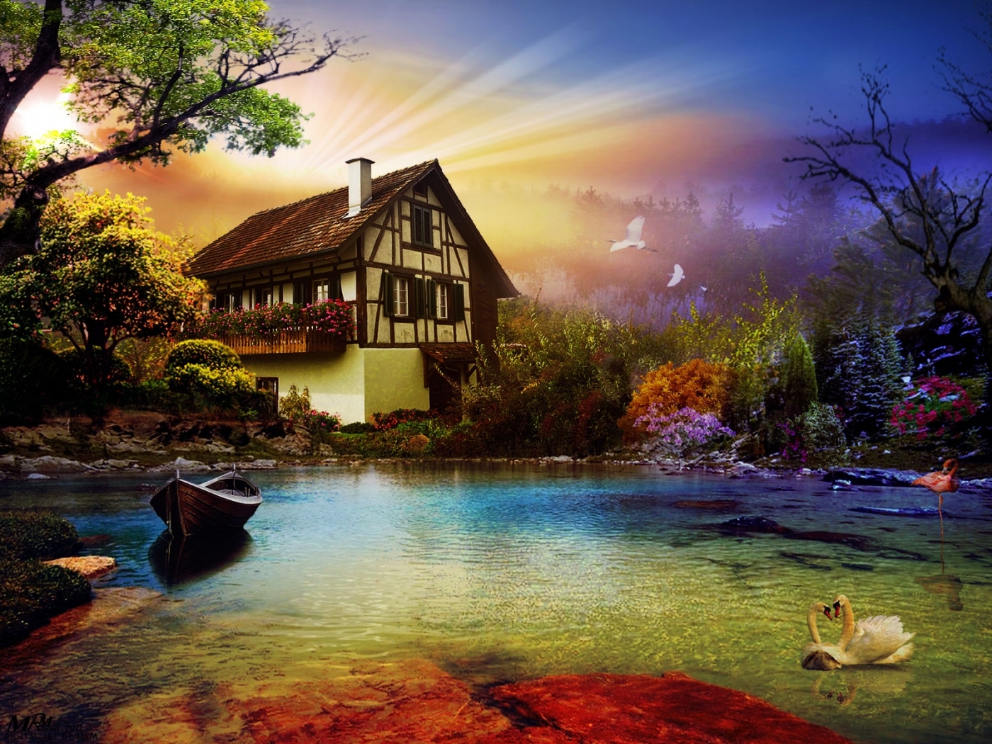 Free download wallpaper Landscape, Houses on your PC desktop