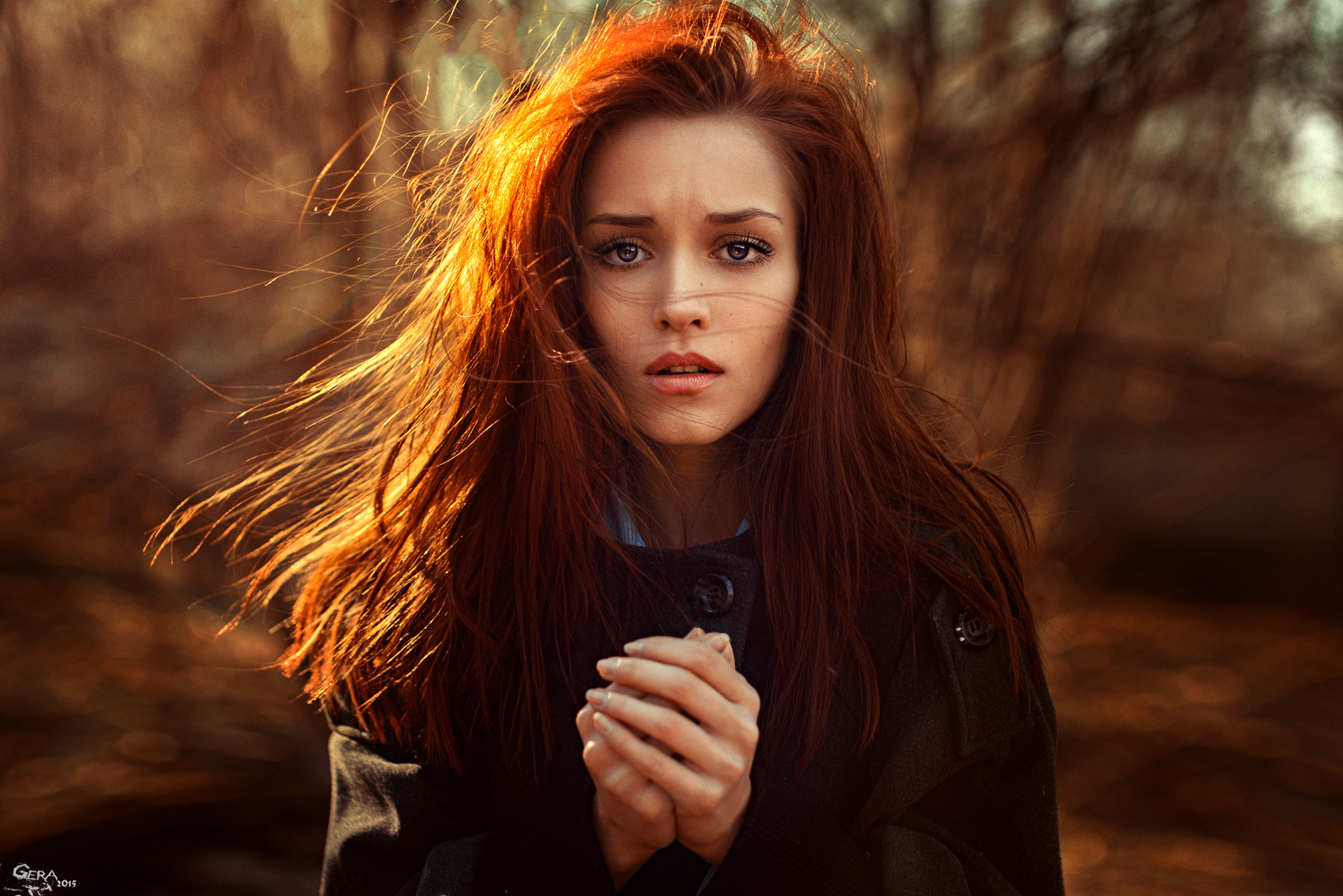 Download mobile wallpaper Redhead, Model, Women, Blue Eyes for free.