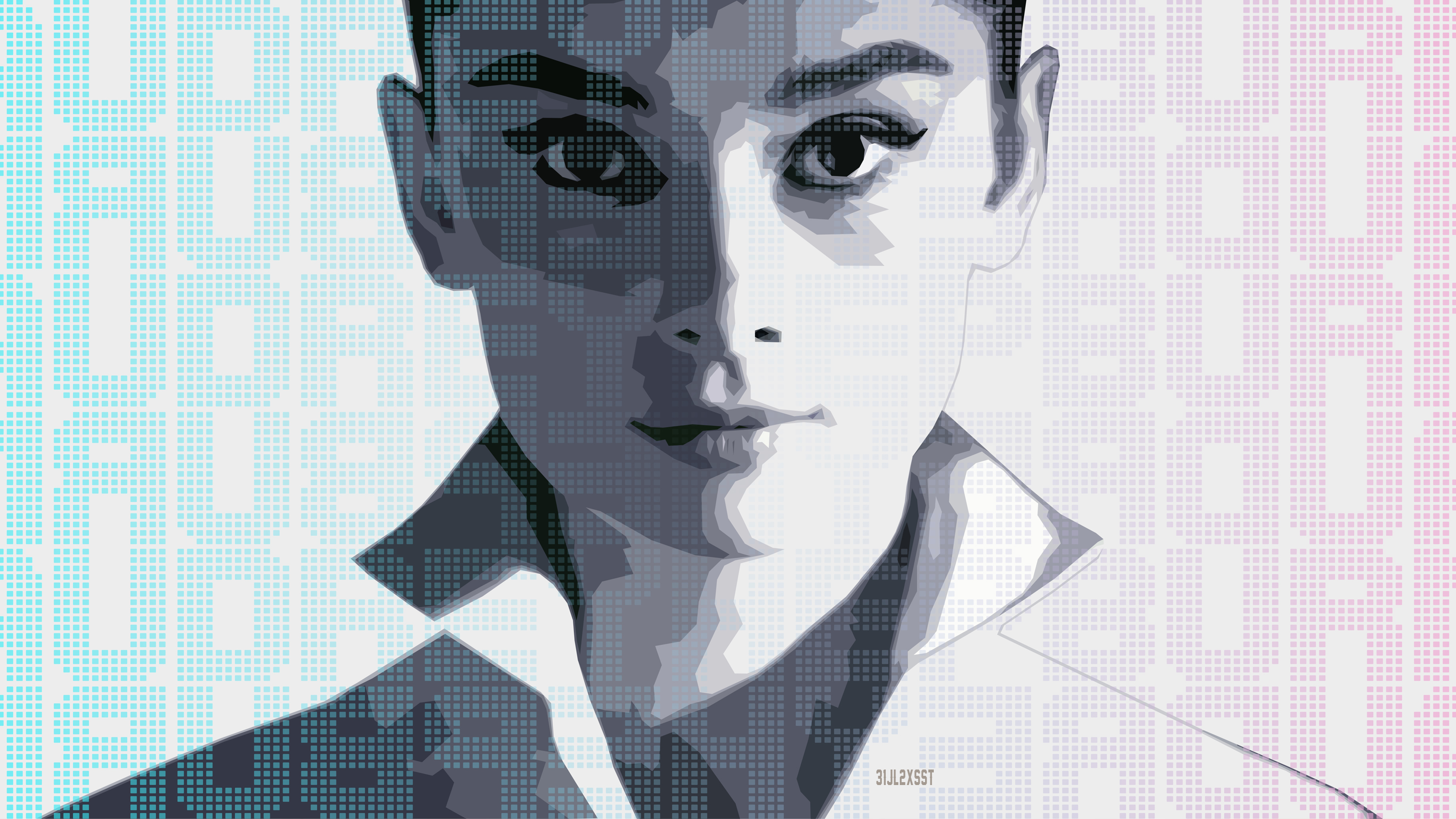 Free download wallpaper Vector, Portrait, Face, Celebrity, Actress, Audrey Hepburn on your PC desktop