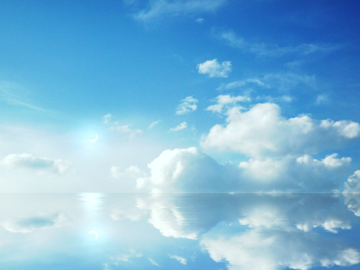 Free download wallpaper Landscape, Water, Fantasy, Sky, Sun, Reflection, Cloud on your PC desktop