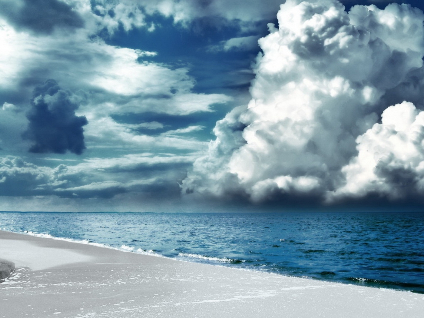 Handy-Wallpaper Landschaft, Clouds, Sea kostenlos herunterladen.
