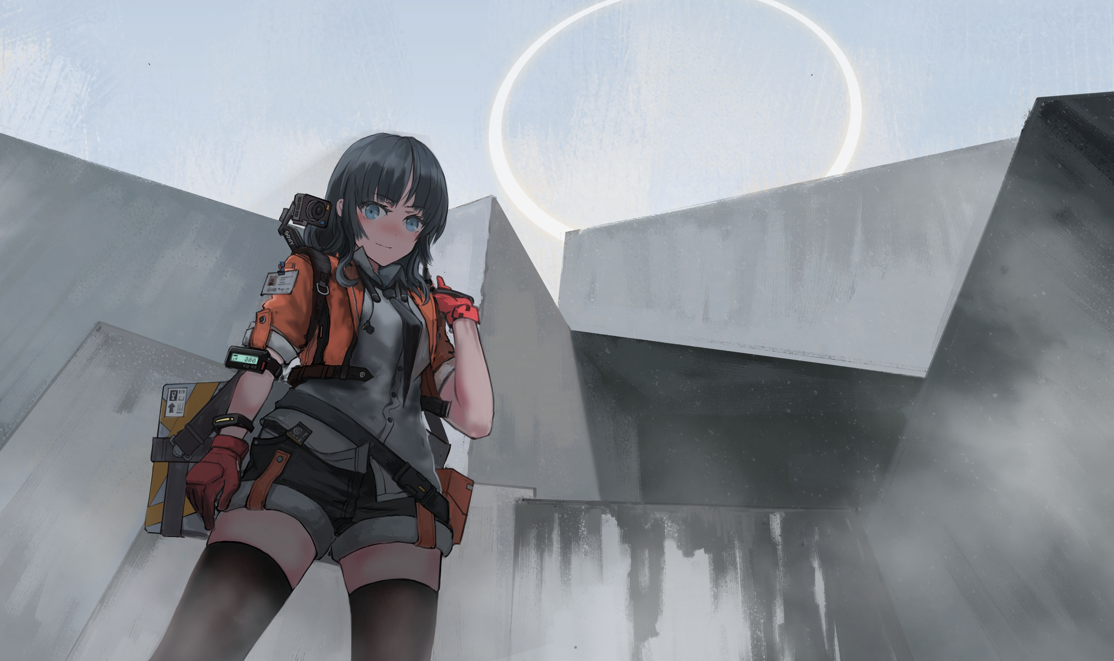 HD desktop wallpaper: Anime, Portal, Blue Eyes, Original, Black Hair  download free picture #911541