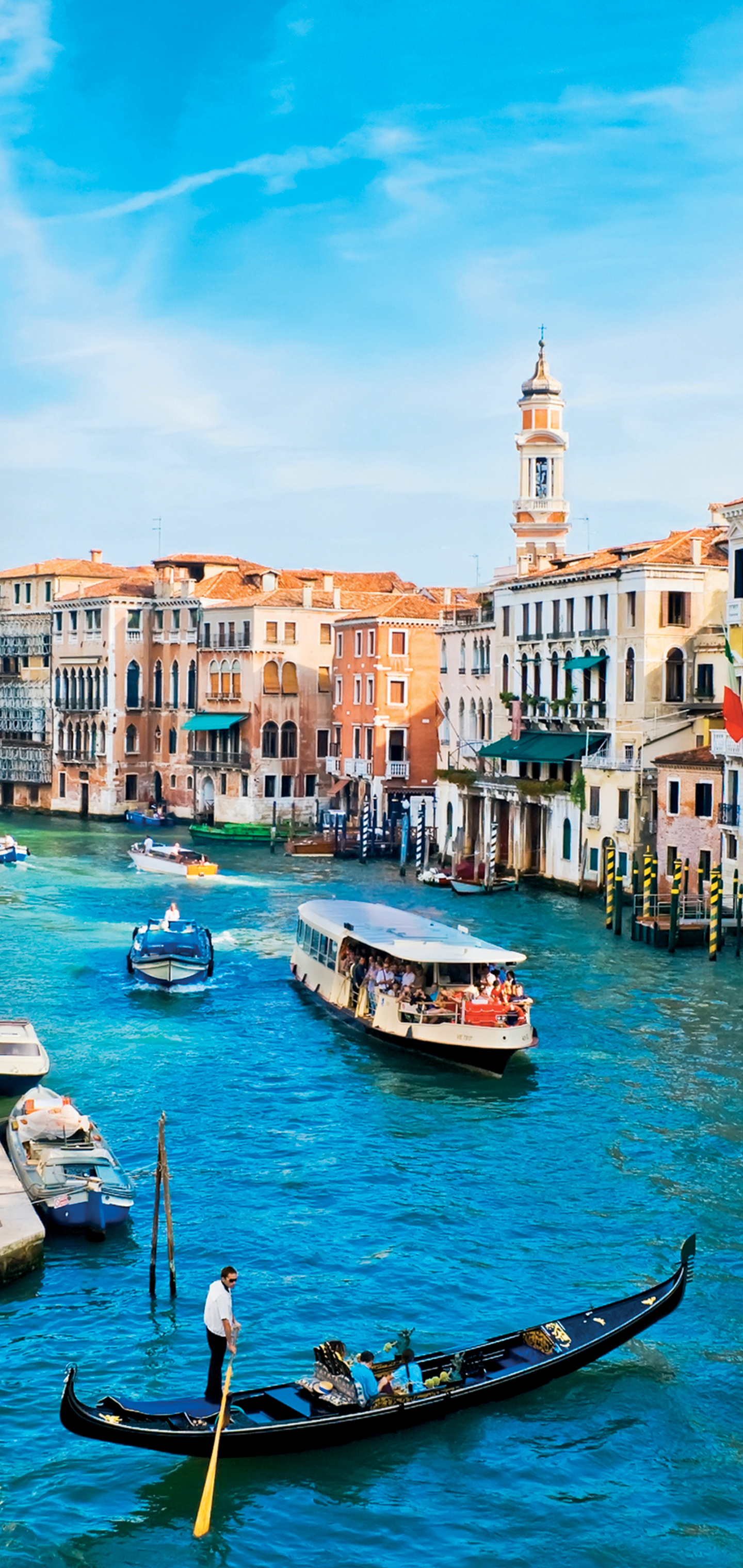 Скачать обои бесплатно Города, Италия, Венеция, Город, Канал, Гондола, Сделано Человеком картинка на рабочий стол ПК