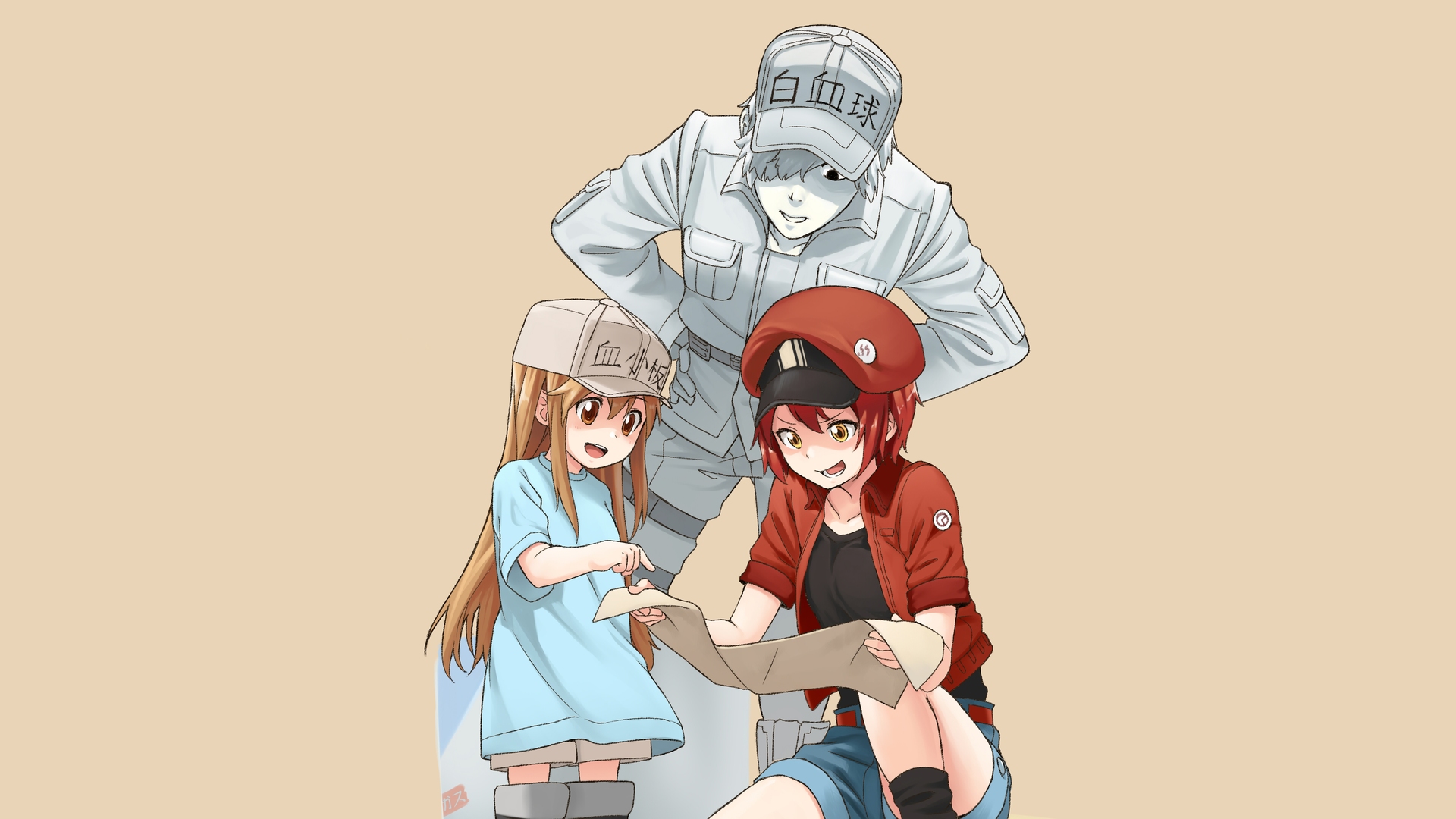 anime, cells at work!, ae3803 (cells at work), platelet (cells at work!), u 1146 (cells at work!)