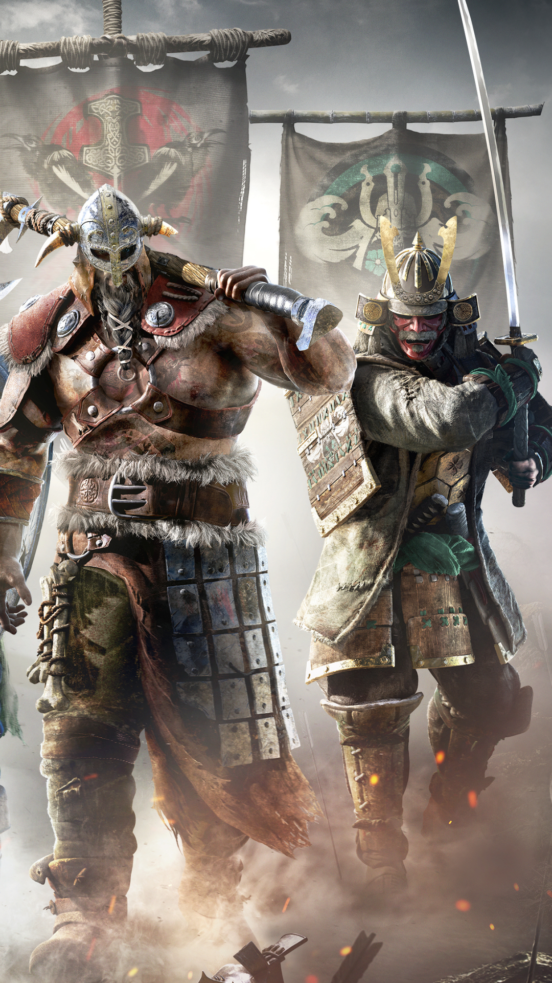 Download mobile wallpaper Warrior, Samurai, Knight, Katana, Video Game, Viking, For Honor (Video Game), For Honor, Banner for free.