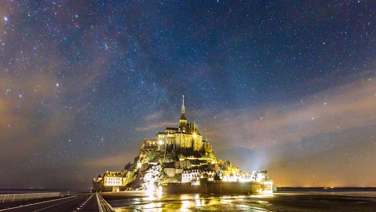 Desktop wallpaper: Religious, Mont Saint Michel, Light, Monastery ...