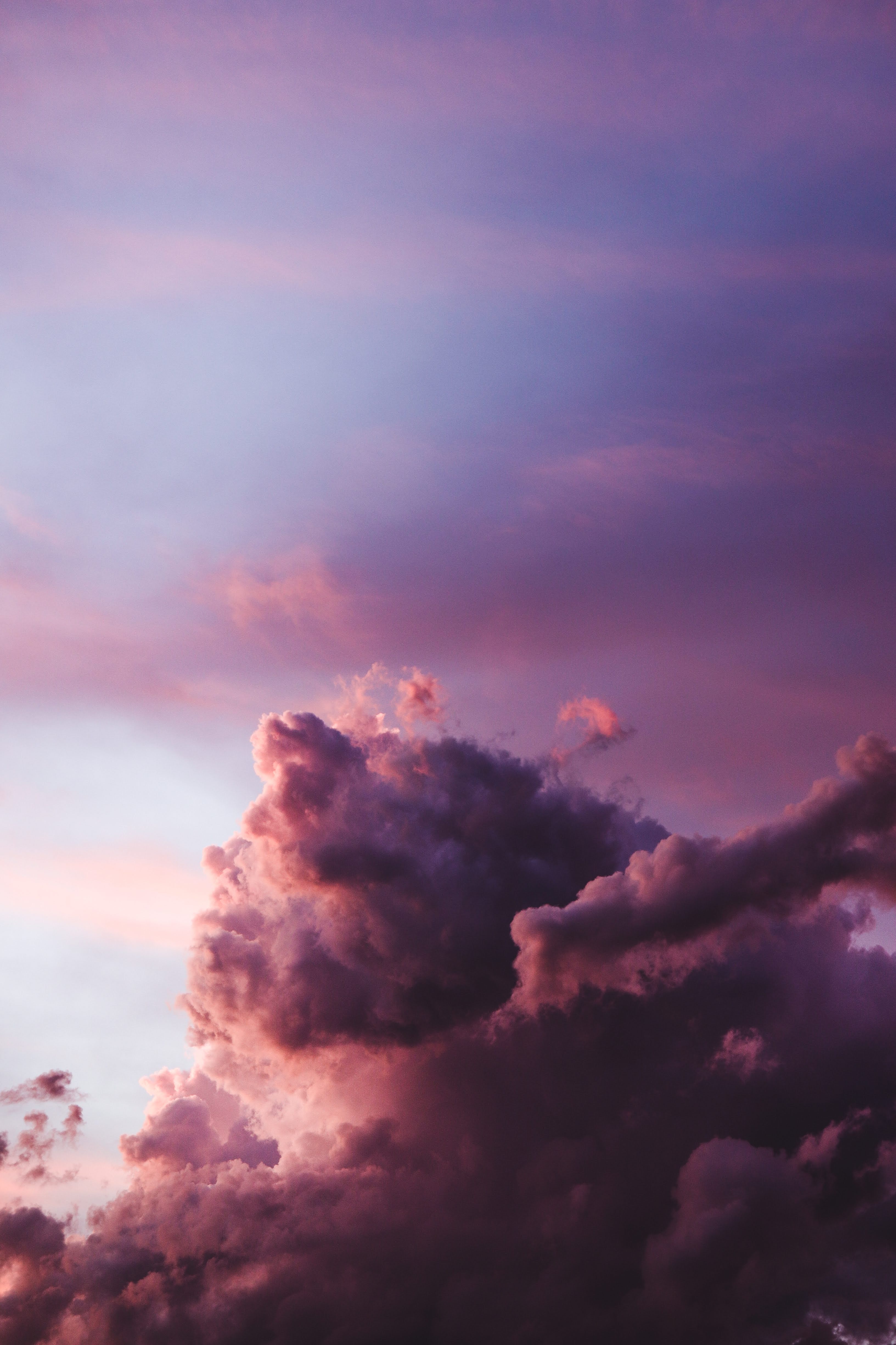 Handy-Wallpaper Clouds, Dämmerung, Sky, Twilight, Natur, Lila kostenlos herunterladen.