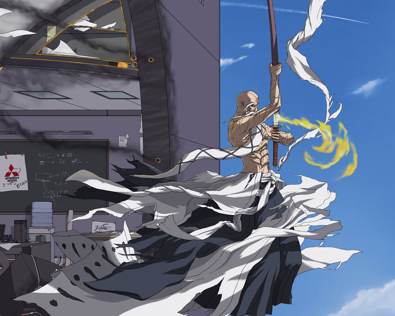 Laden Sie das Bleach, Animes, Genryūsai Shigekuni Yamamoto-Bild kostenlos auf Ihren PC-Desktop herunter