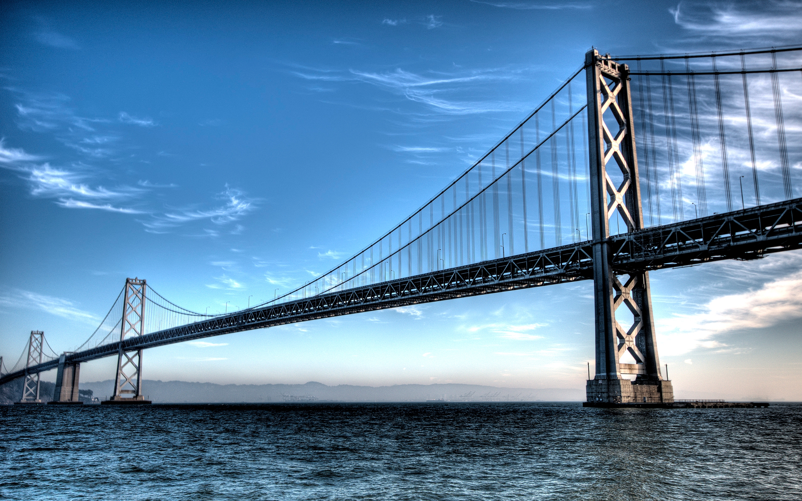 Téléchargez des papiers peints mobile Bay Bridge, San Fransisco, Des Ponts, Construction Humaine gratuitement.