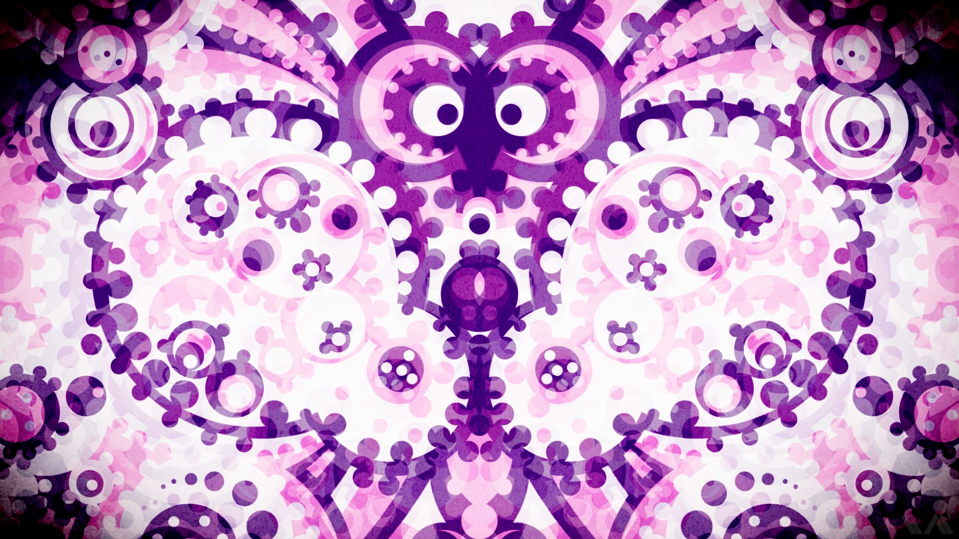 abstract, 3d, gears, illusion, purple