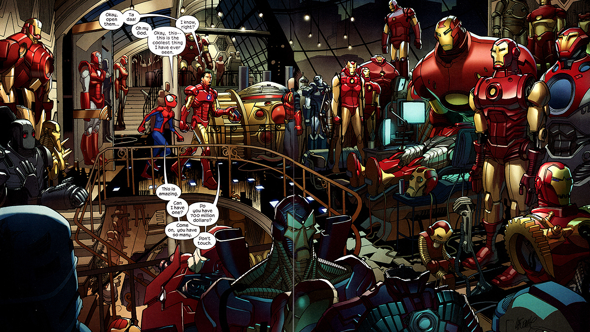 Descarga gratuita de fondo de pantalla para móvil de Hombre Araña, Iron Man, Historietas.