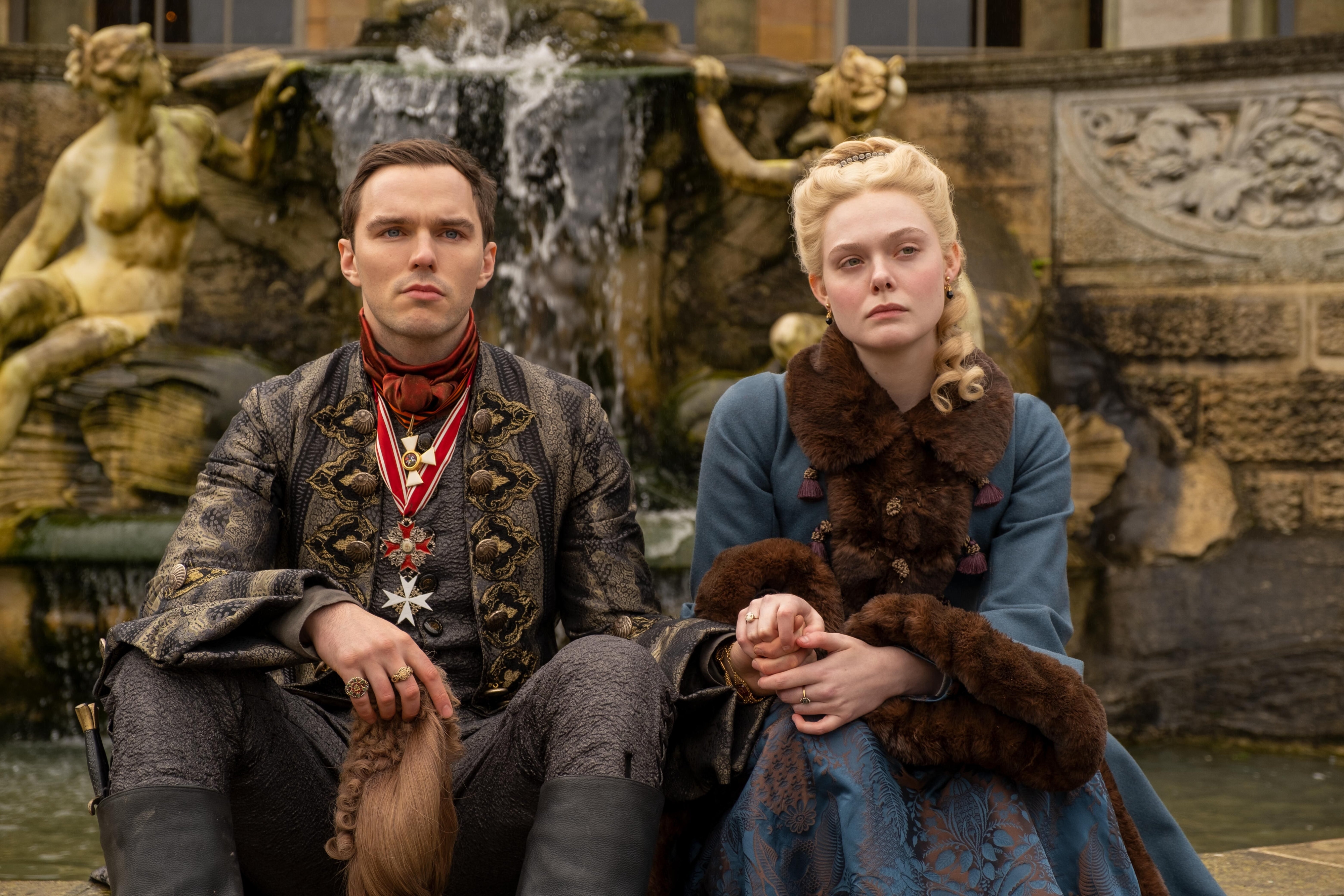 Download mobile wallpaper Tv Show, Nicholas Hoult, Elle Fanning, The Great for free.