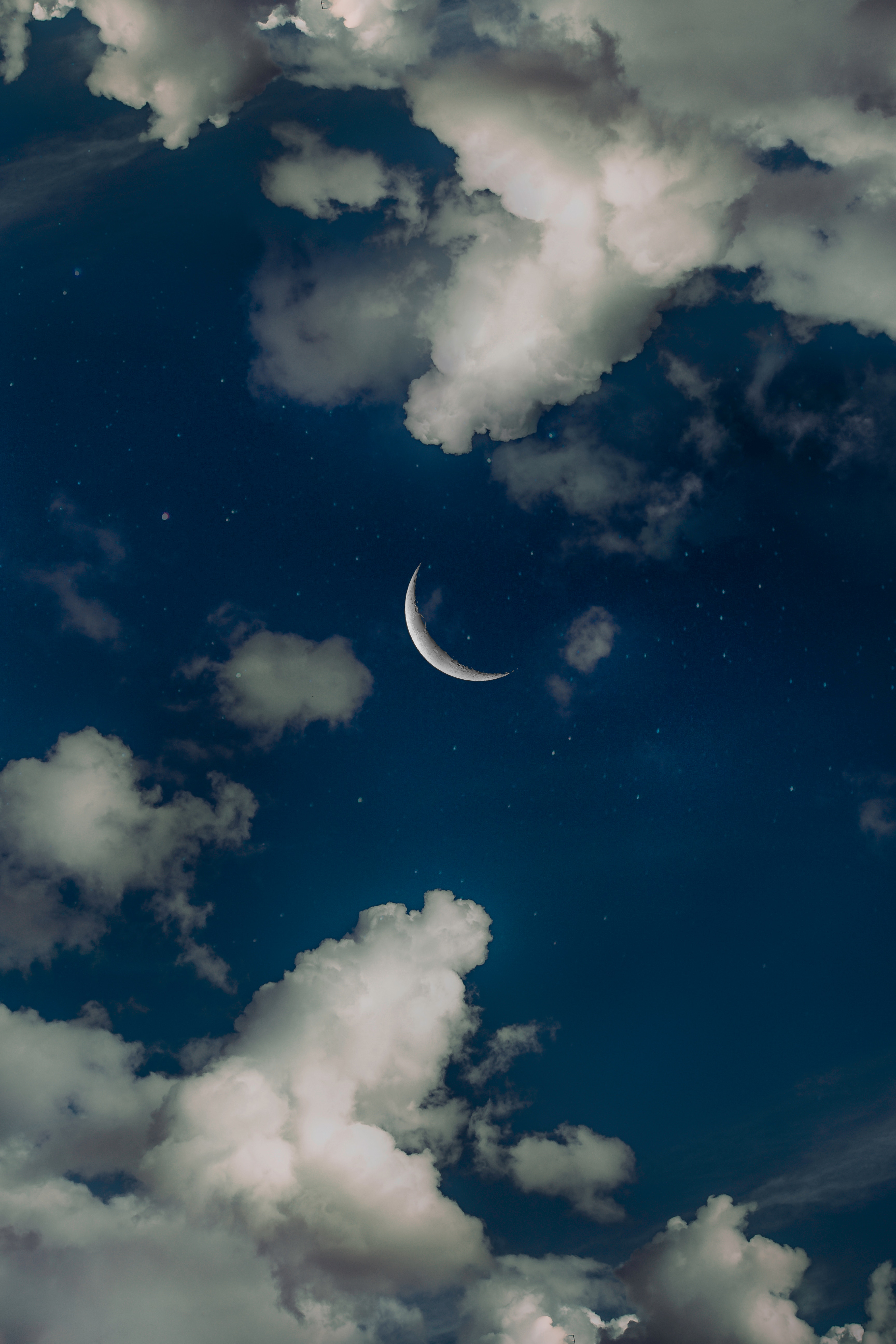 116339 скачать обои луна, природа, облака, звезды, небо, ночь - заставки и картинки бесплатно