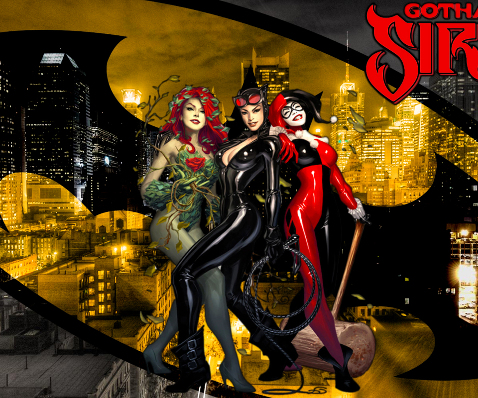 Baixe gratuitamente a imagem História Em Quadrinhos, Harley Quinn, Hera Venenosa, Mulher Gato, Sereias De Gotham na área de trabalho do seu PC