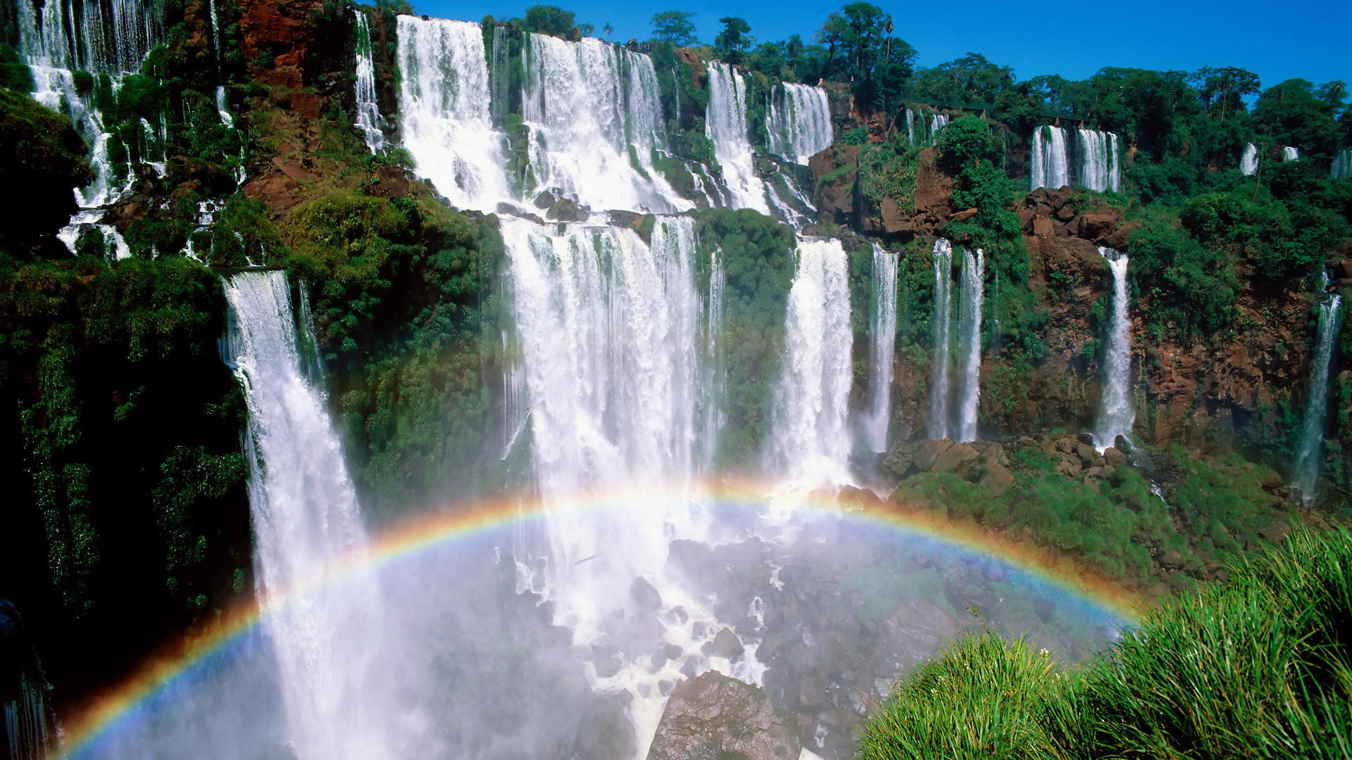 1468369 скачать обои земля/природа, водопады игуасу, радуга, водопад - заставки и картинки бесплатно