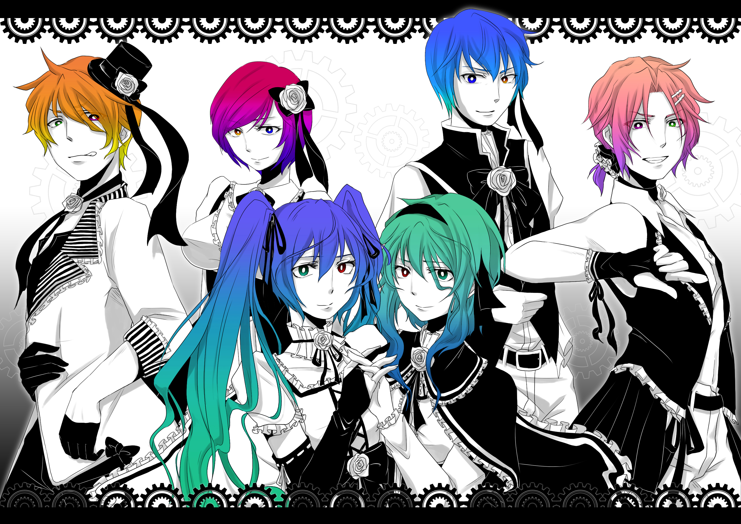Laden Sie das Vocaloid, Gotisch, Hatsune Miku, Animes, Rin Kagamine, Gumi (Vocaloid), Kaito (Vocaloid), Len Kagamine, Meiko (Vocaloid)-Bild kostenlos auf Ihren PC-Desktop herunter