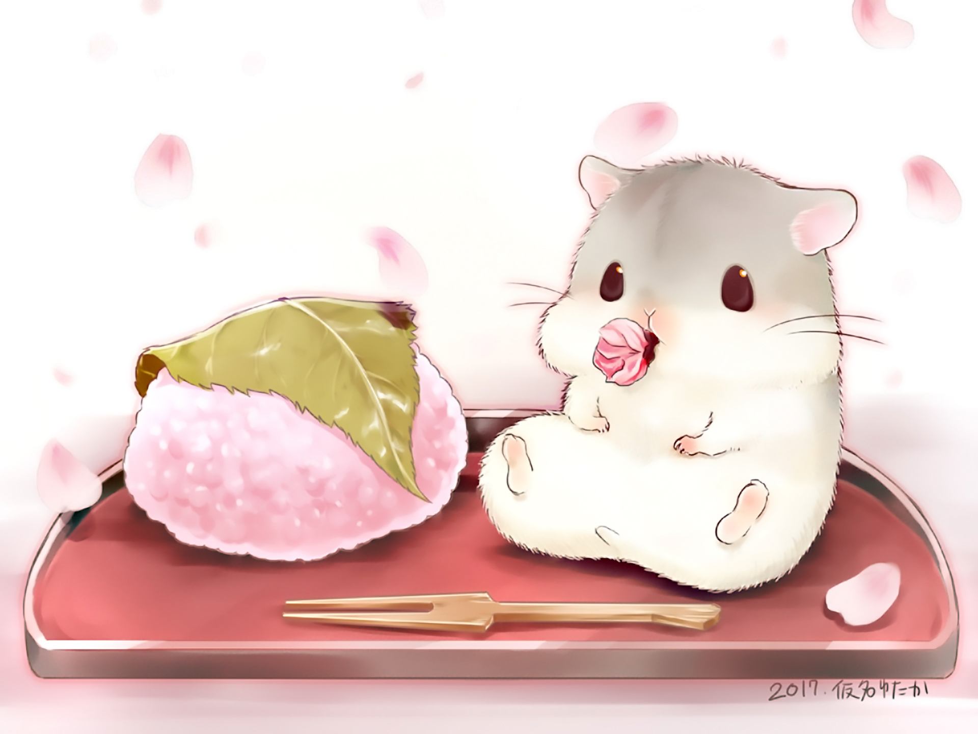 anime, original, cute, food, hamster