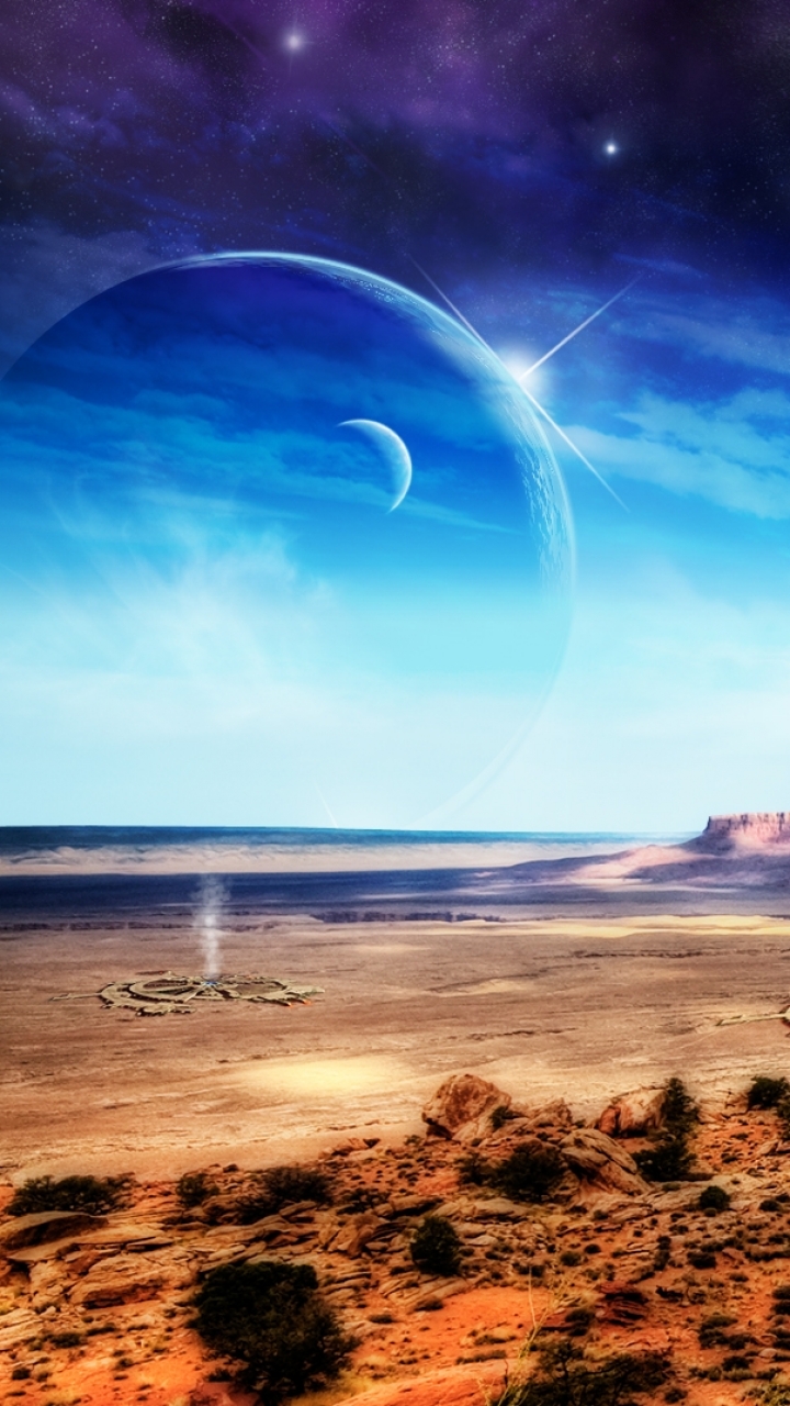 Download mobile wallpaper Landscape, Space, Planet, Sci Fi, Spaceship, Colonized for free.