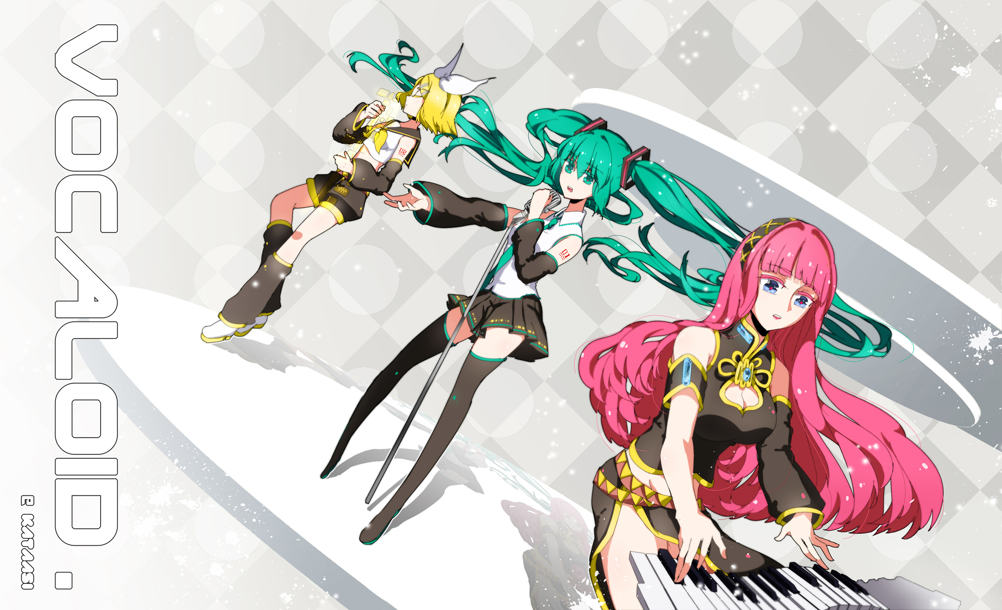 Free download wallpaper Anime, Vocaloid, Hatsune Miku, Luka Megurine, Rin Kagamine on your PC desktop