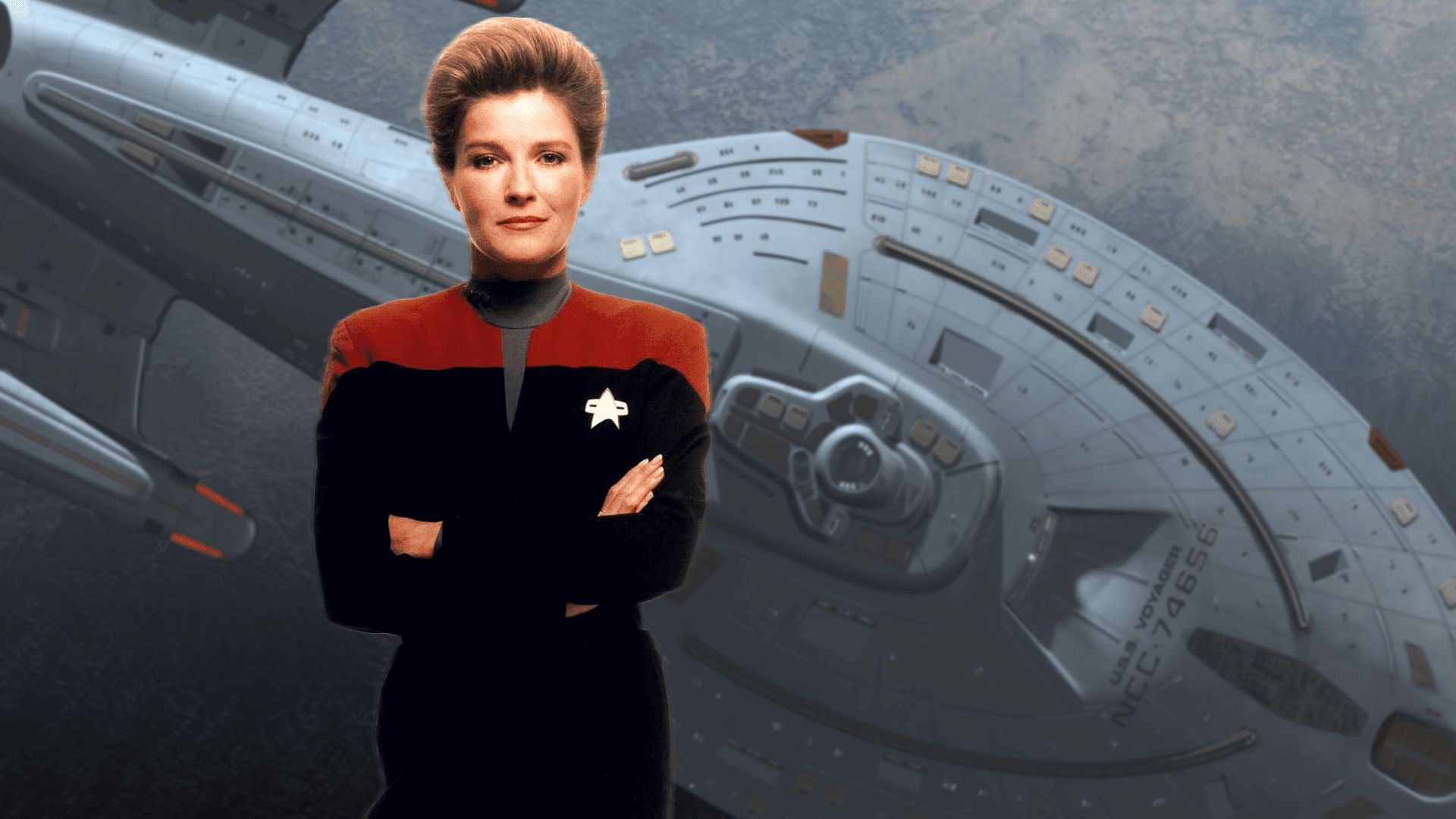 Download mobile wallpaper Star Trek, Tv Show, Star Trek: Voyager, Kathryn Janeway, Uss Voyager for free.